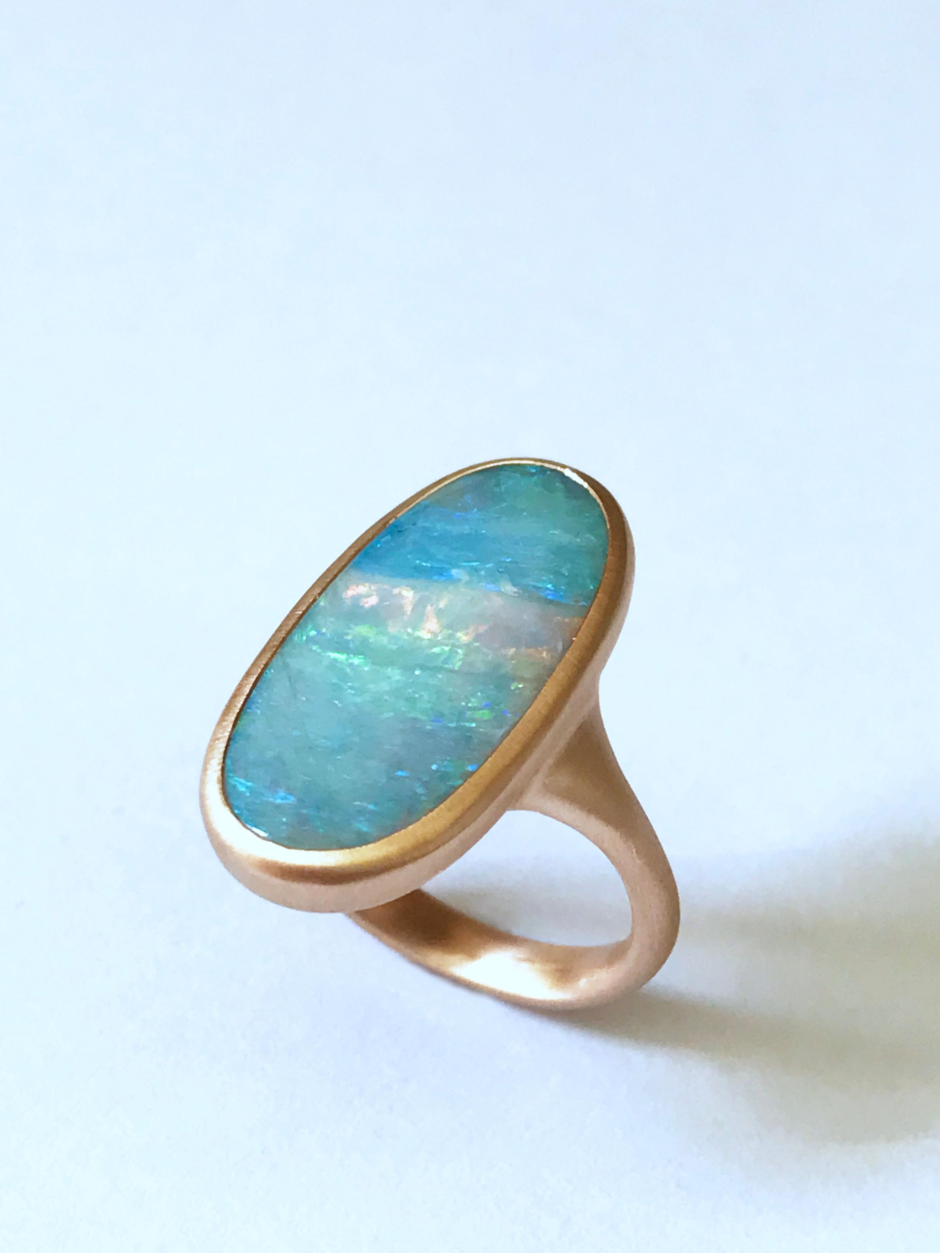 Dalben Boulder Opal Rose Gold Ring For Sale 2