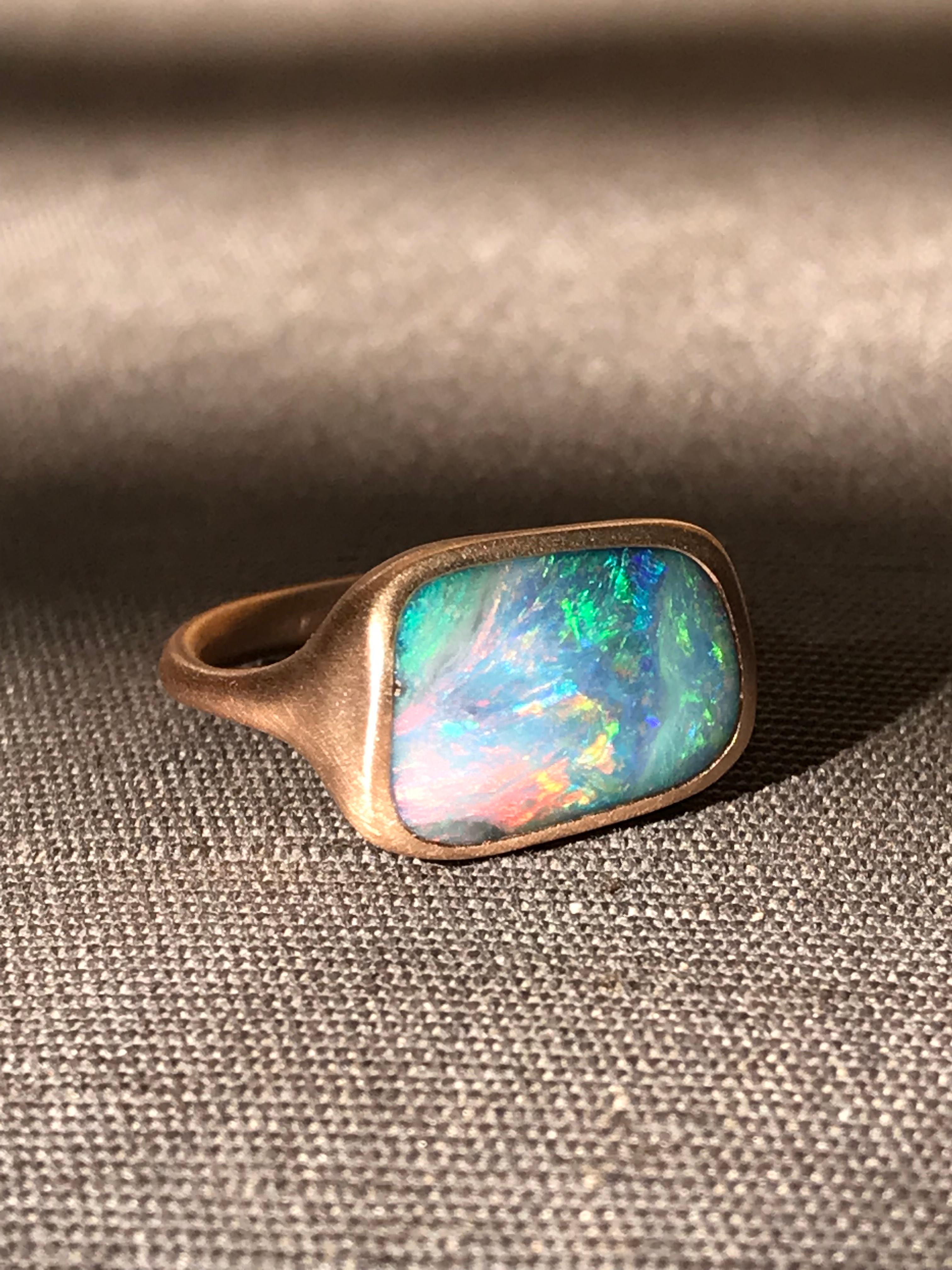 Dalben Boulder Opal Rose Gold Ring For Sale 4