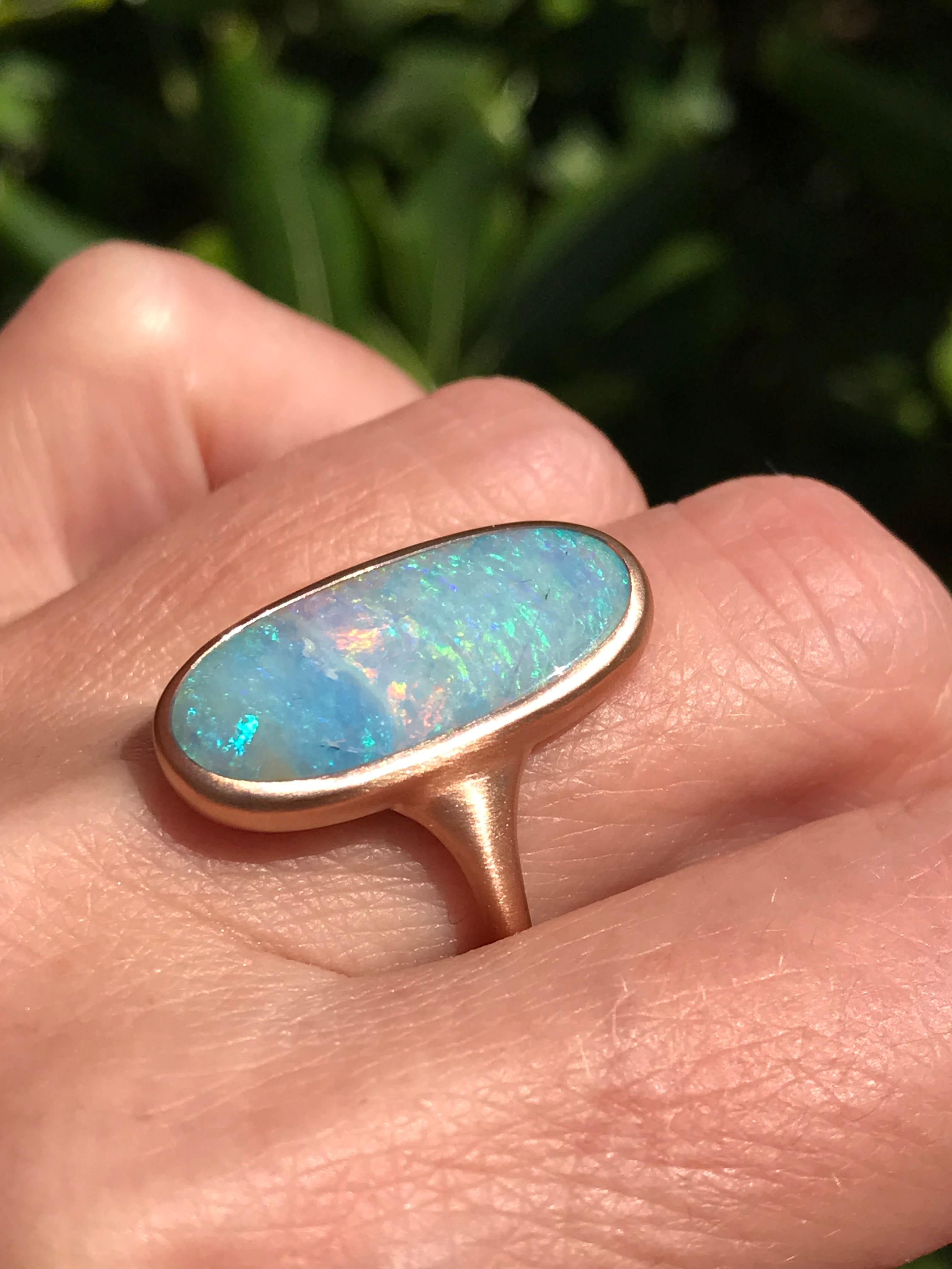 Dalben Boulder Opal Ring aus Roségold (Zeitgenössisch) im Angebot