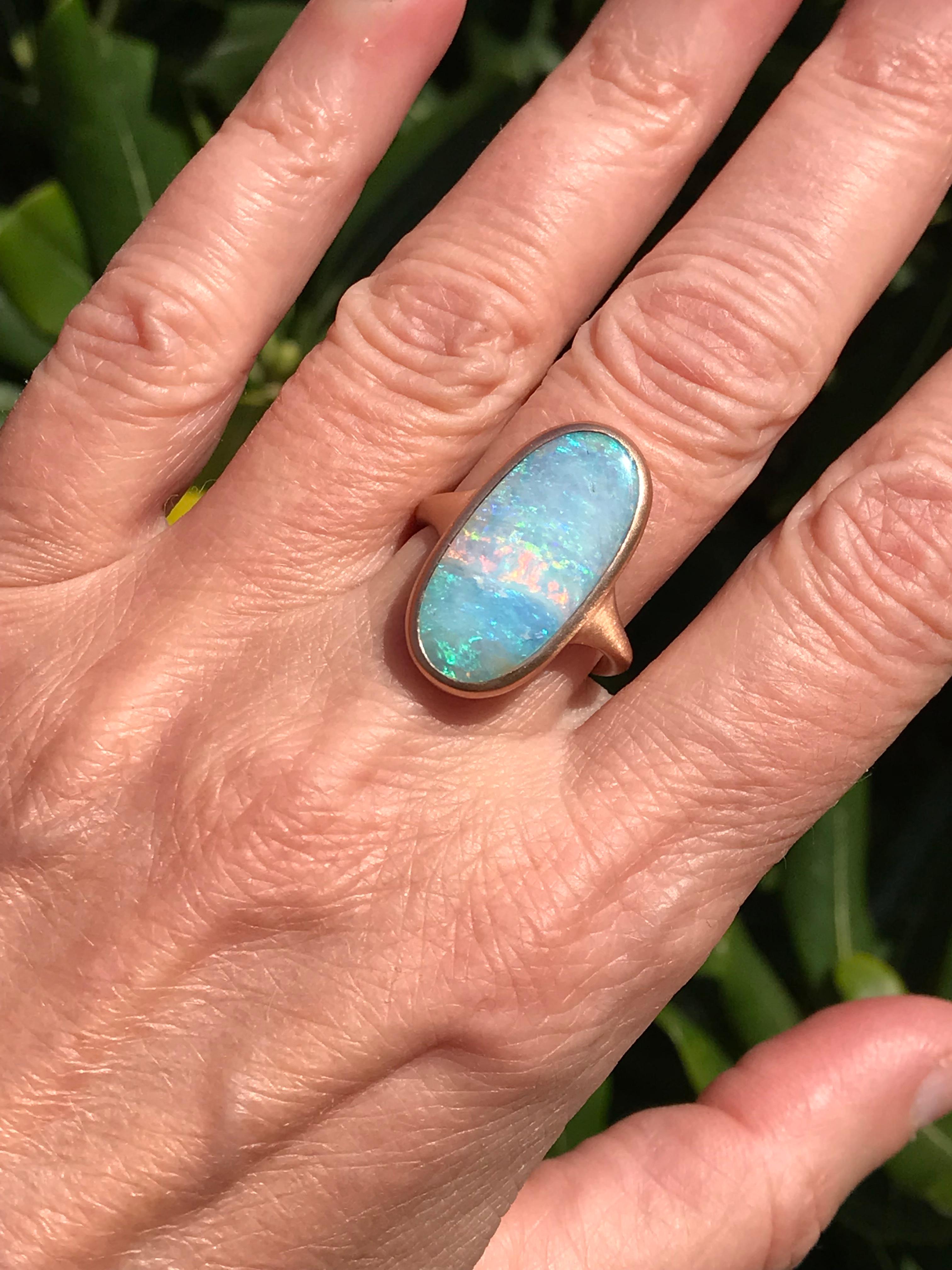 Dalben Boulder Opal Ring aus Roségold im Zustand „Neu“ im Angebot in Como, IT