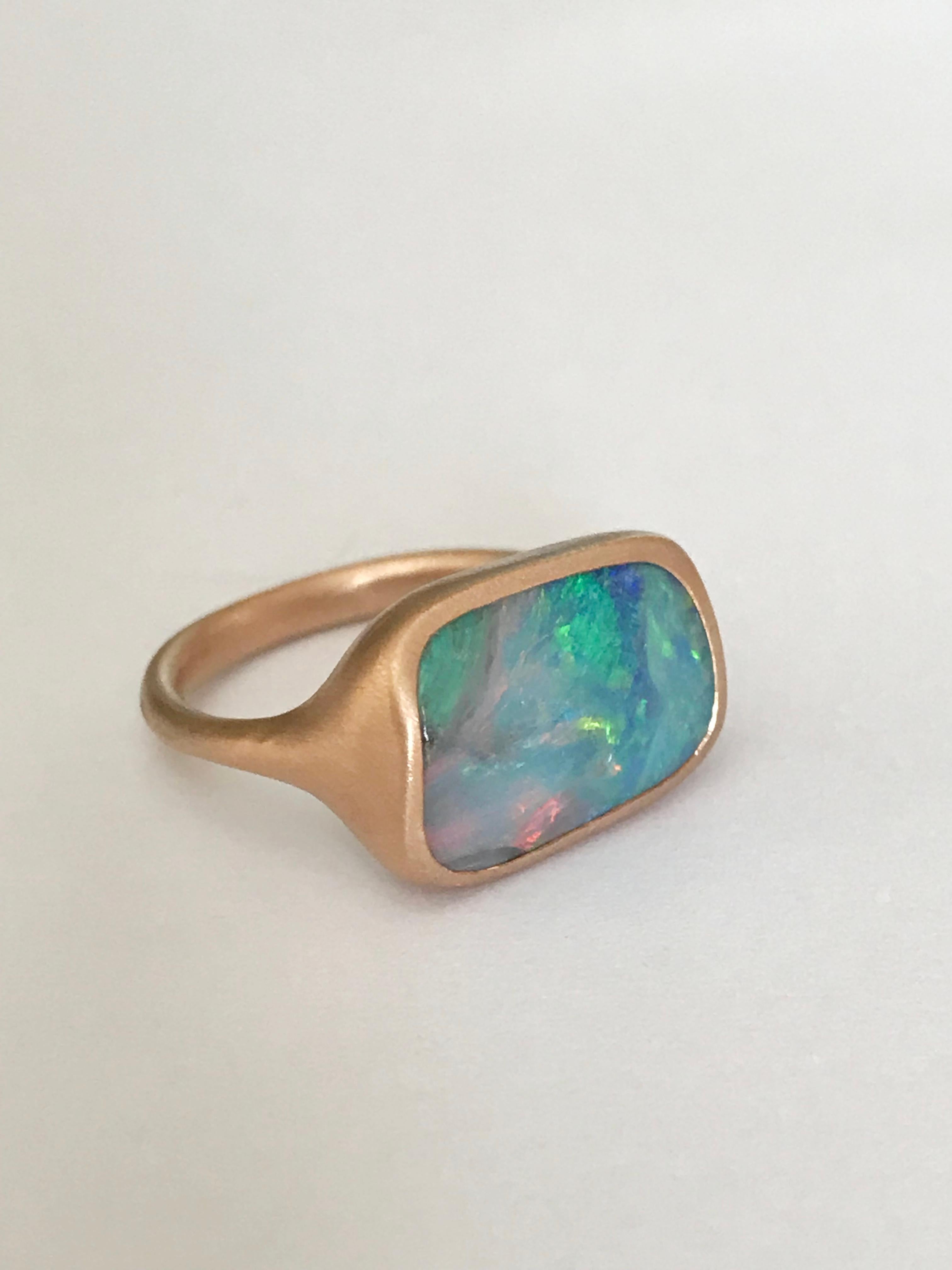 Dalben Boulder Opal Rose Gold Ring In New Condition For Sale In Como, IT