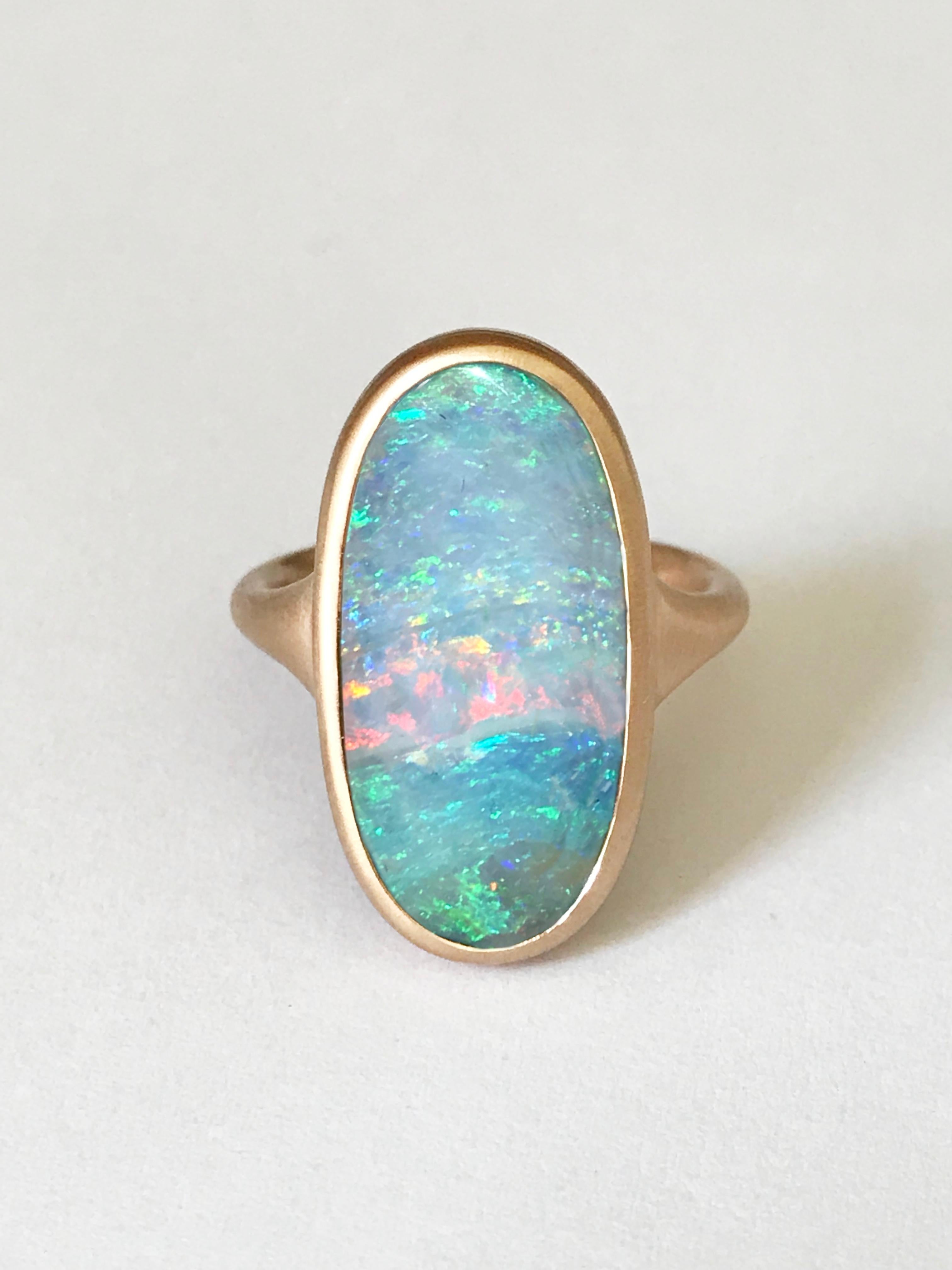 Dalben Boulder Opal Rose Gold Ring In New Condition For Sale In Como, IT