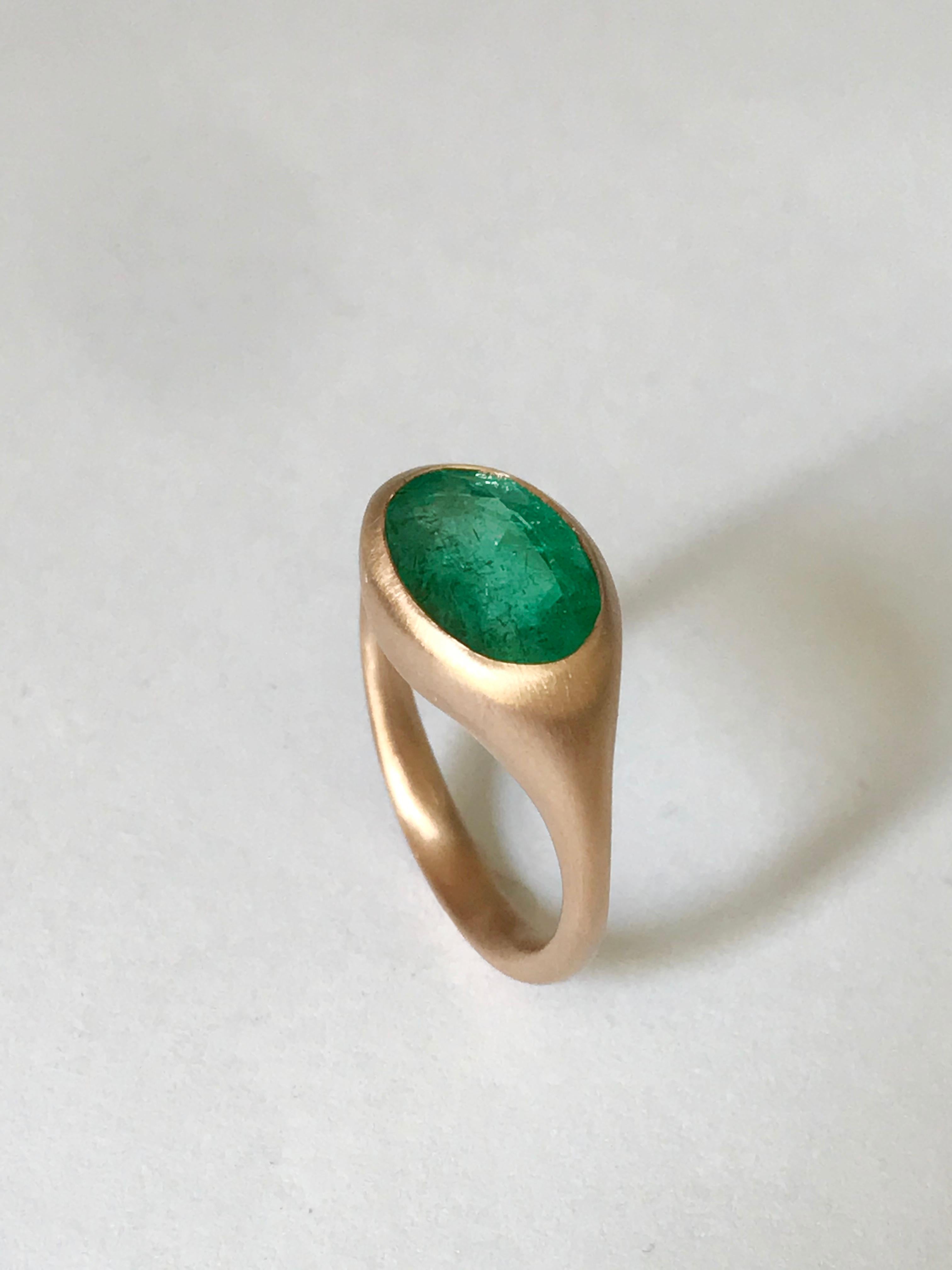 Dalben Design 3, 16 Karat Smaragd-Ring aus Roségold im Angebot 6