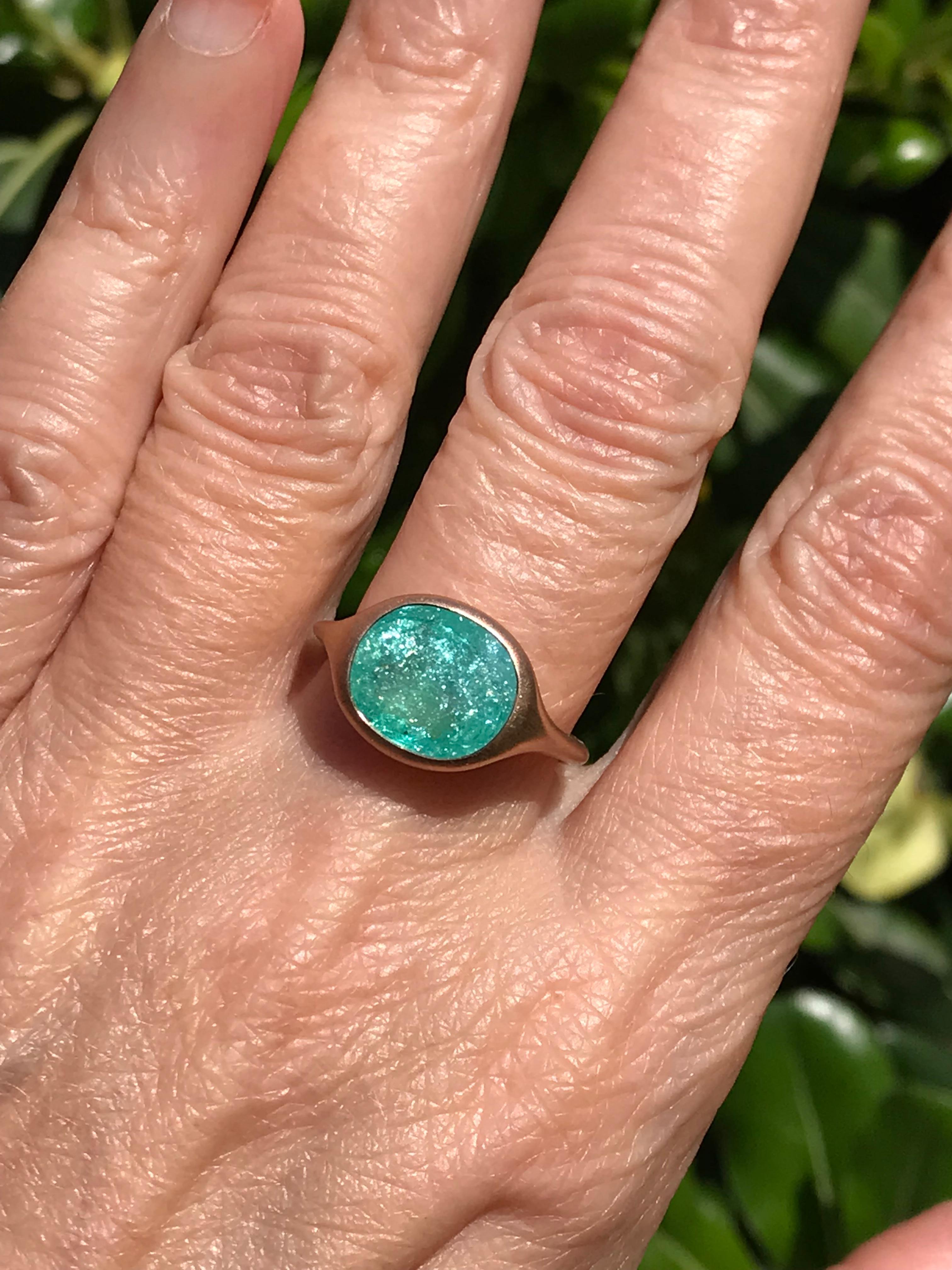 Bague Dalben Design en or rose avec tourmaline Paraiba certifiée de 3.78 carats en vente 7