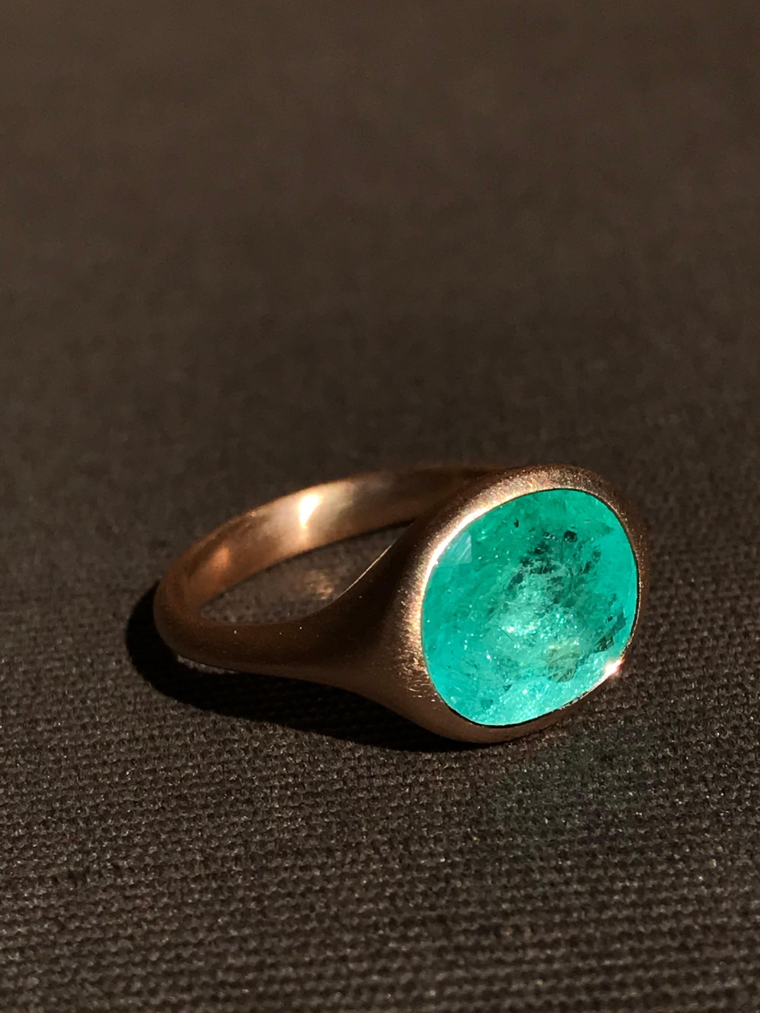 Bague Dalben Design en or rose avec tourmaline Paraiba certifiée de 3.78 carats en vente 8