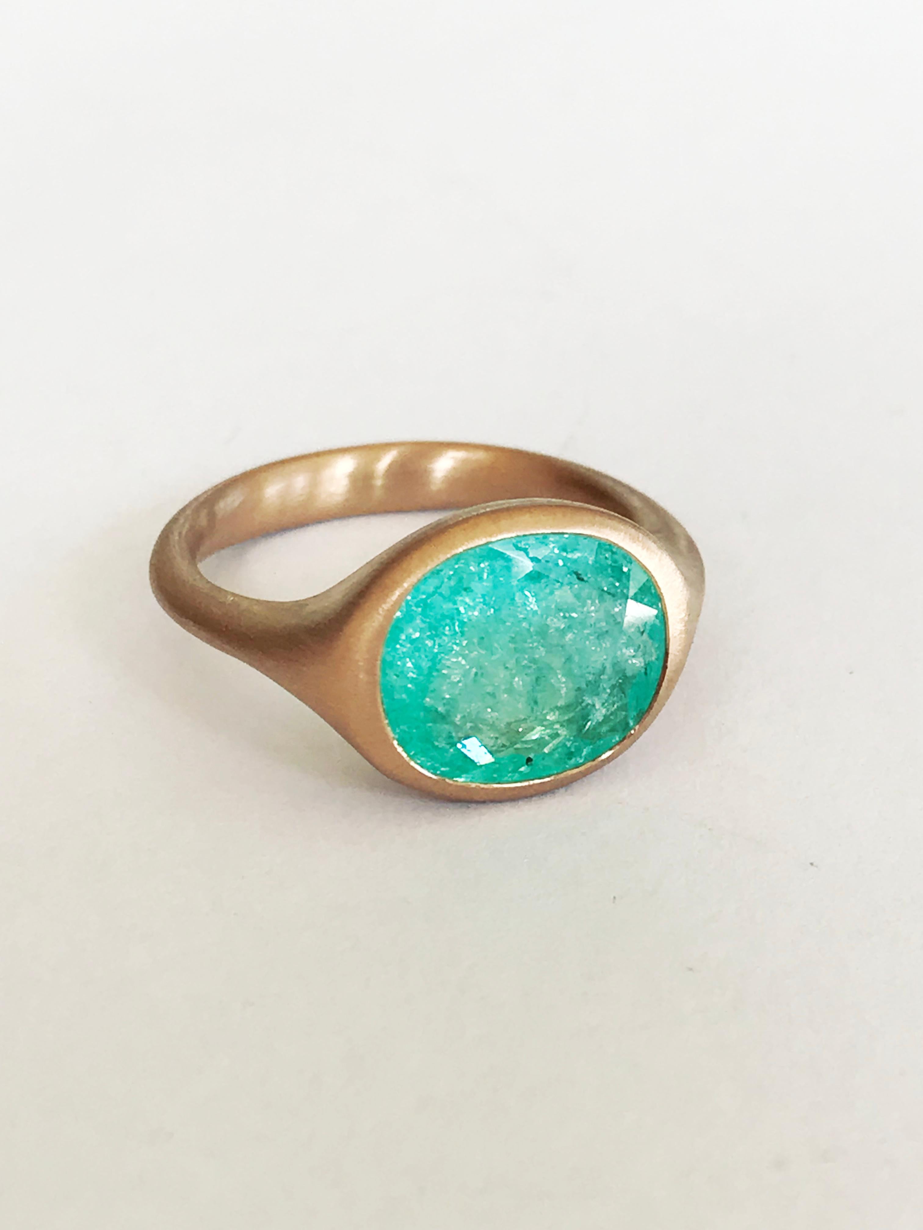 Bague Dalben Design en or rose avec tourmaline Paraiba certifiée de 3.78 carats Neuf - En vente à Como, IT