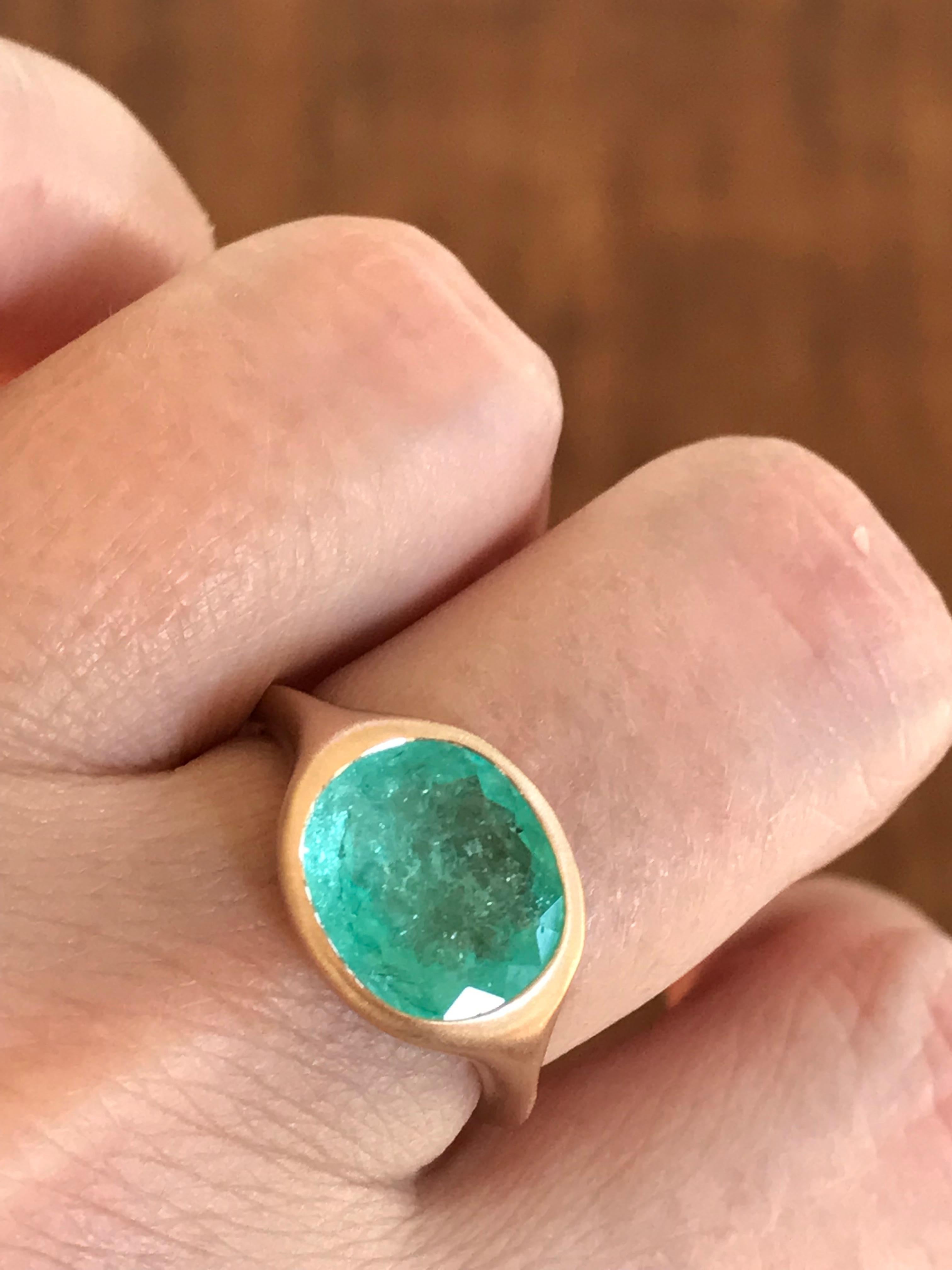 Bague Dalben Design en or rose avec tourmaline Paraiba certifiée de 3.78 carats en vente 1