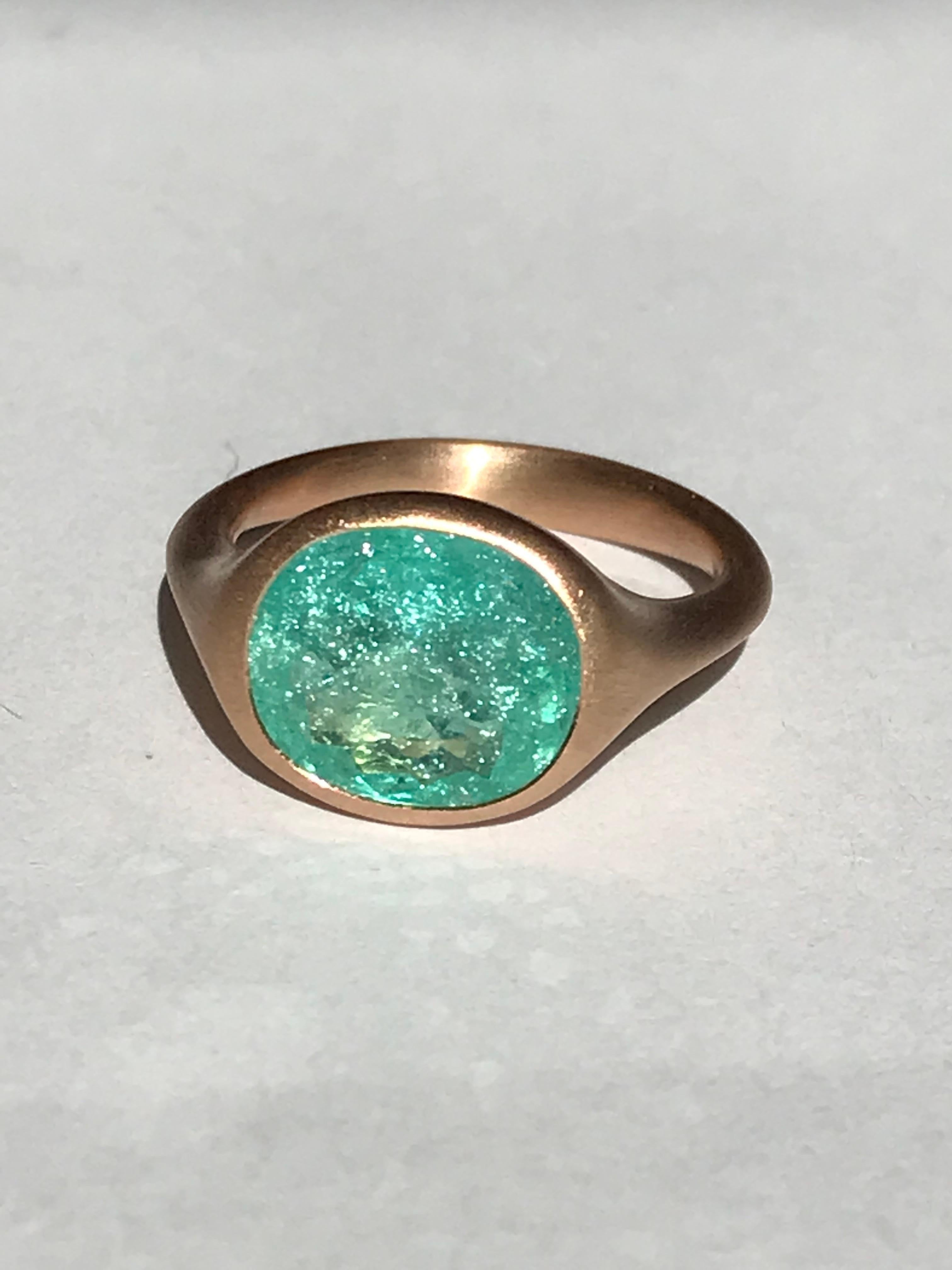 Bague Dalben Design en or rose avec tourmaline Paraiba certifiée de 3.78 carats en vente 2