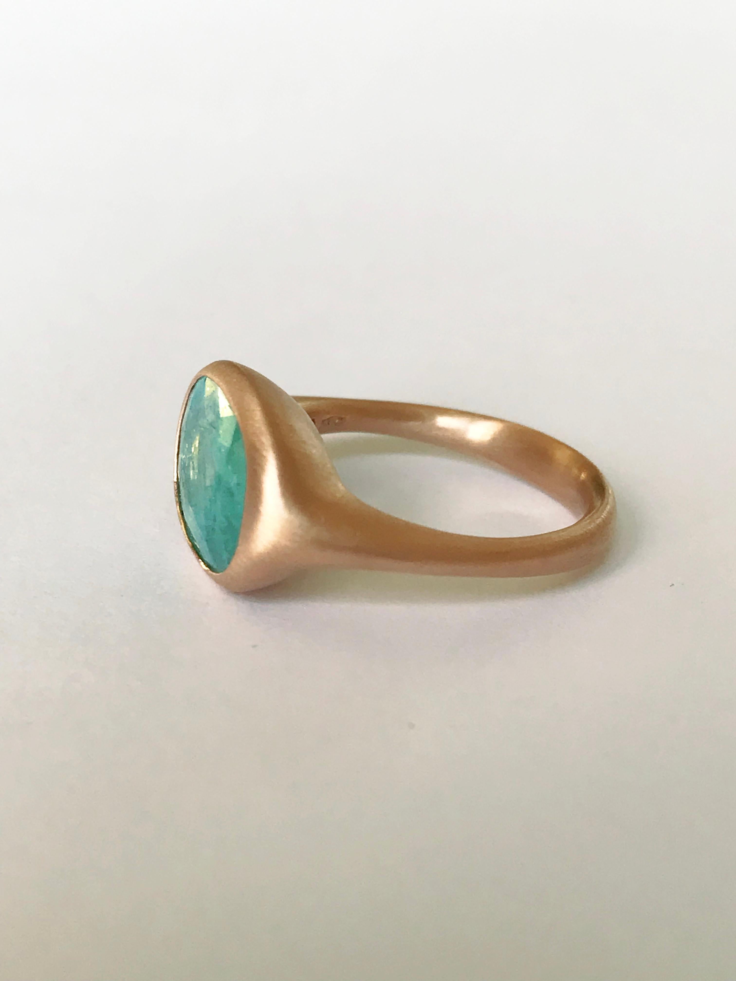 Dalben Design 3.79 carat Paraiba Tourmaline Rose Gold Ring For Sale 5