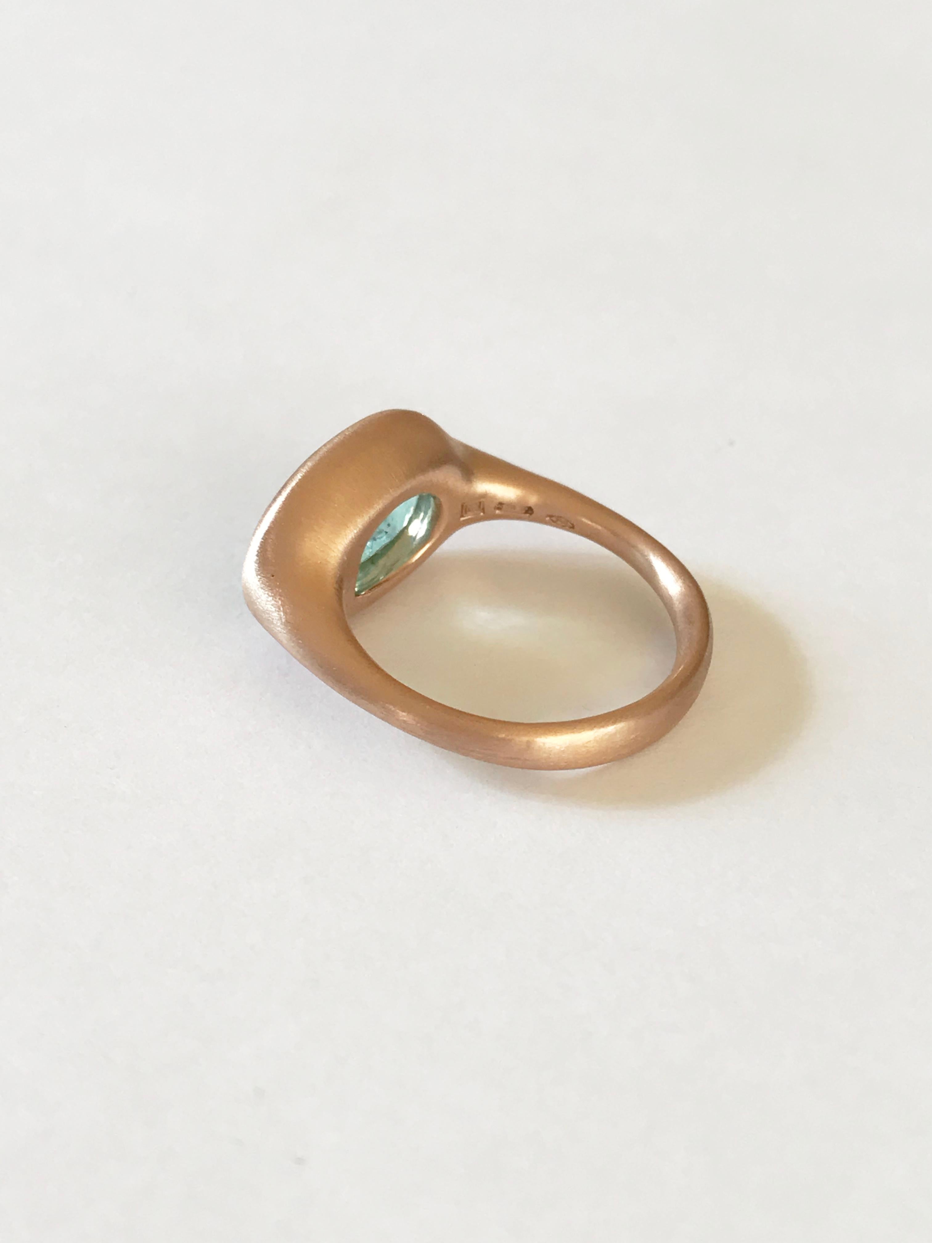 Dalben Design 4.11 carat Certified Paraiba Tourmaline Rose Gold Ring For Sale 4