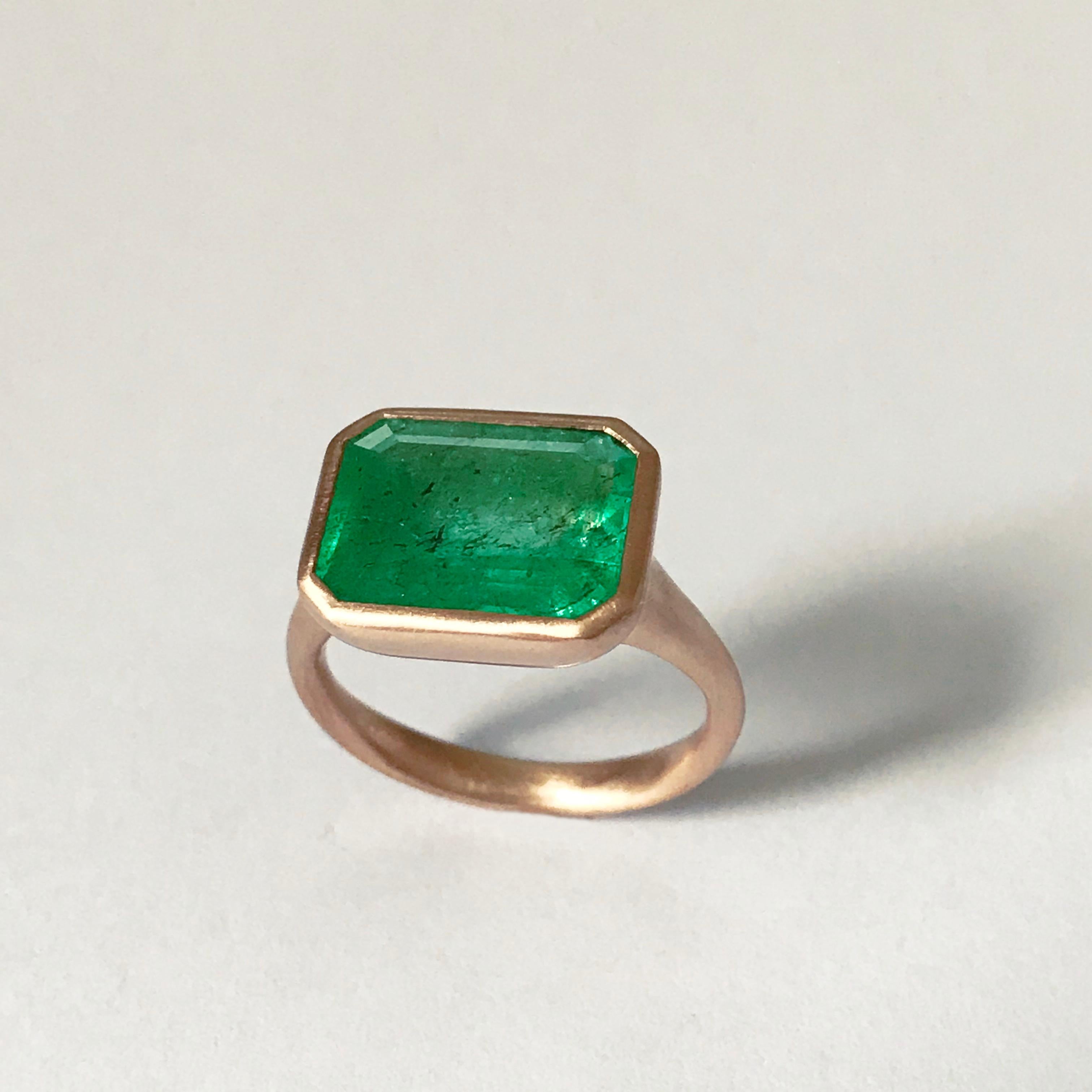 Dalben Design 5.25 Carat Emerald Rose Gold Ring 5