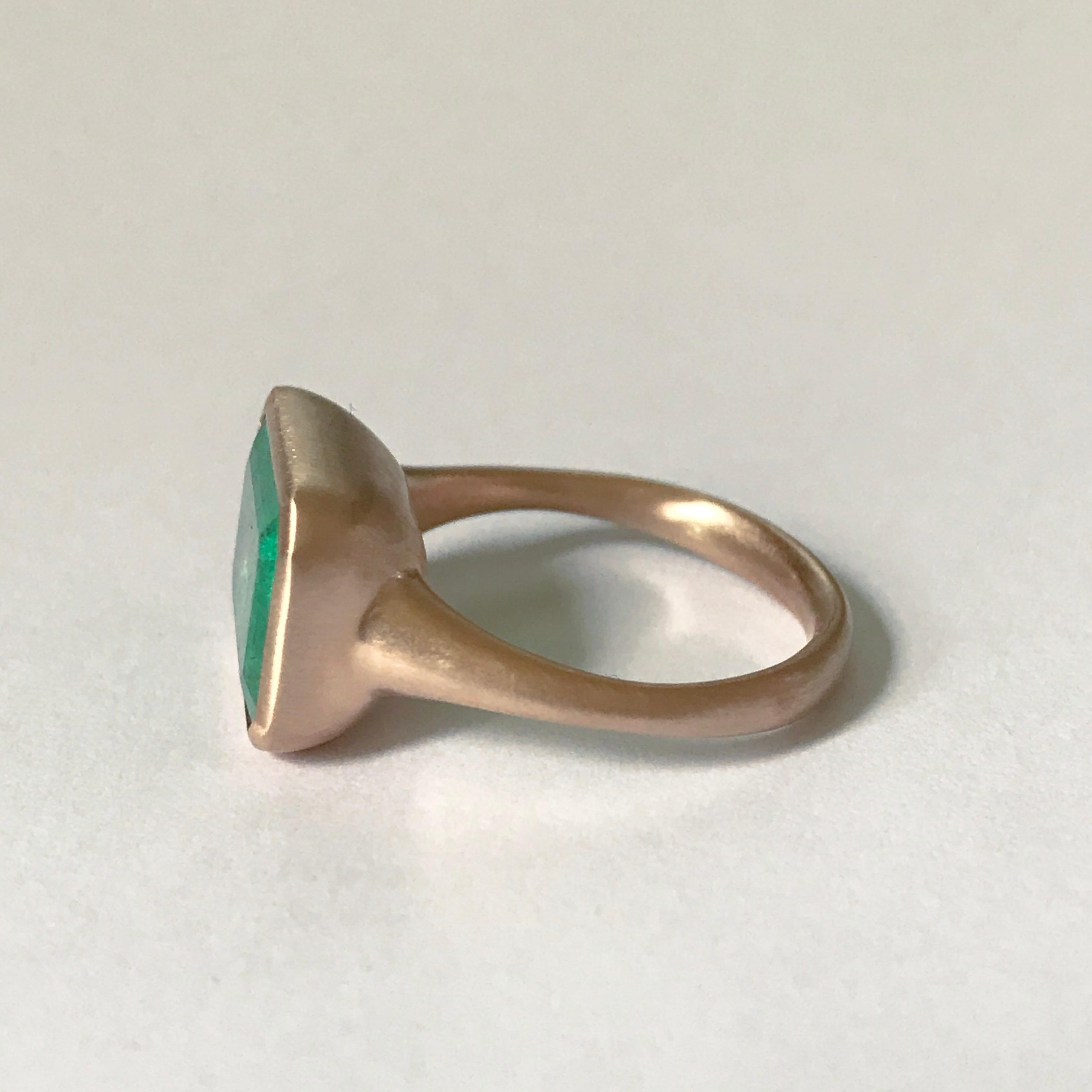 Dalben Design 5.25 Carat Emerald Rose Gold Ring 6