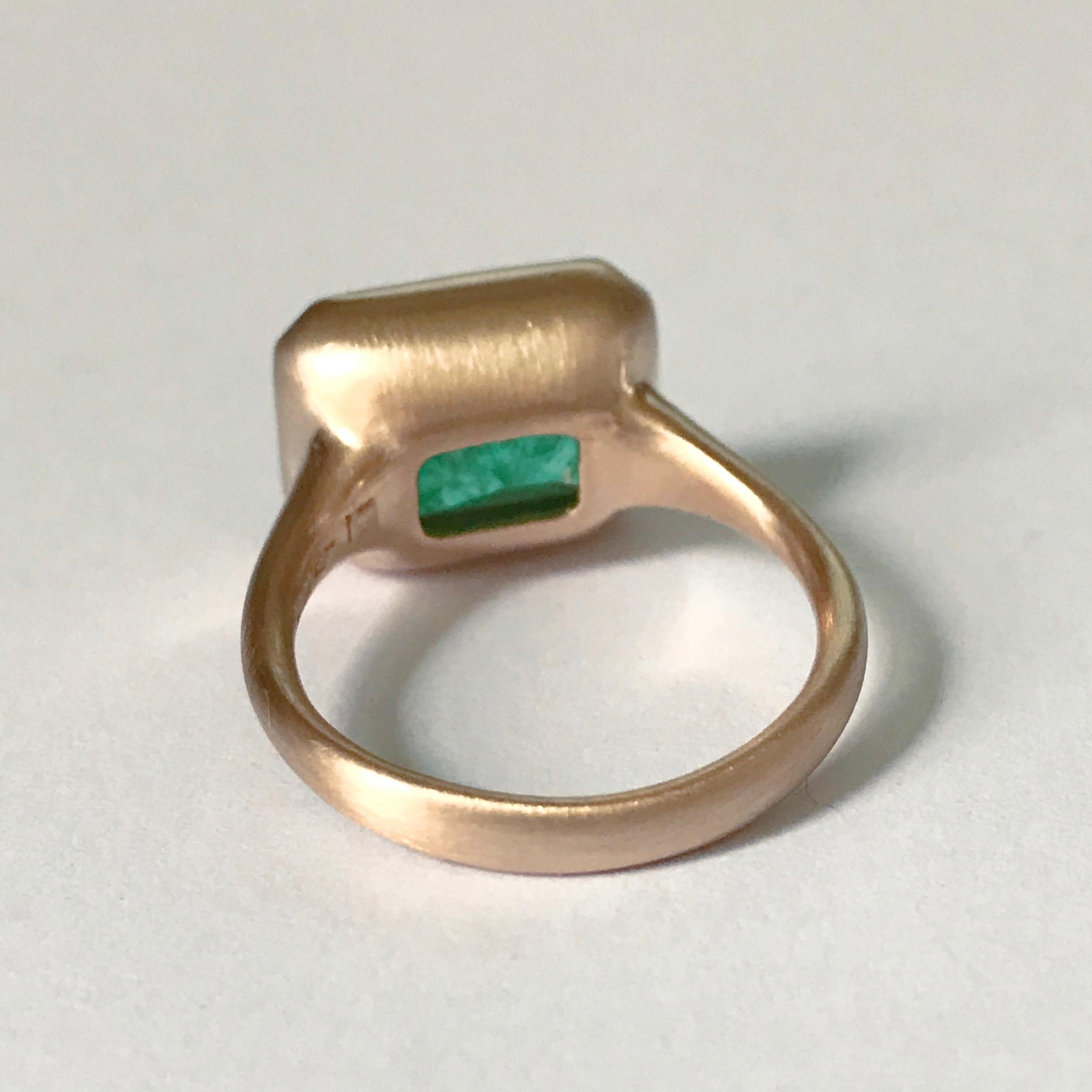 Dalben Design 5.25 Carat Emerald Rose Gold Ring 7