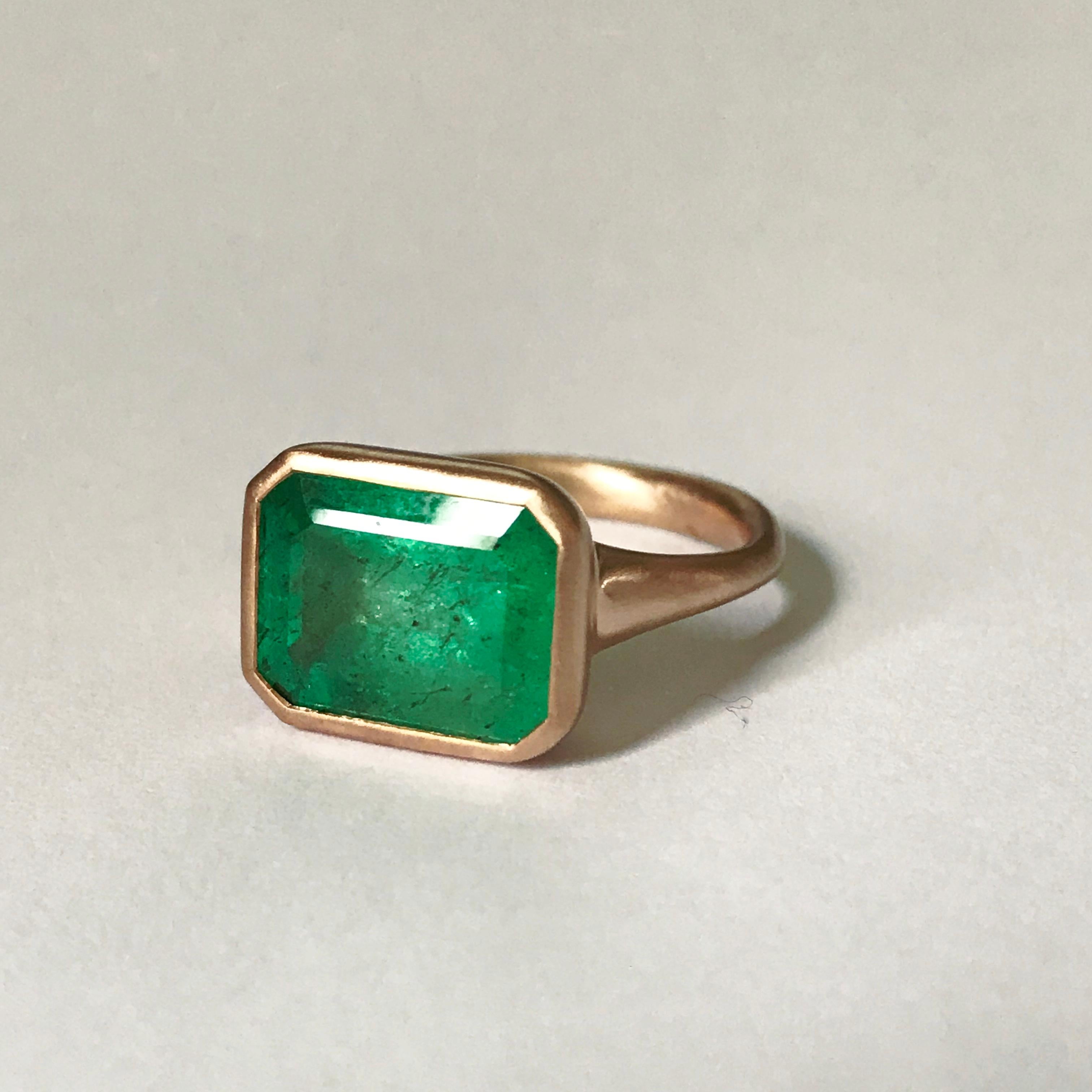 Dalben Design 5.25 Carat Emerald Rose Gold Ring 1