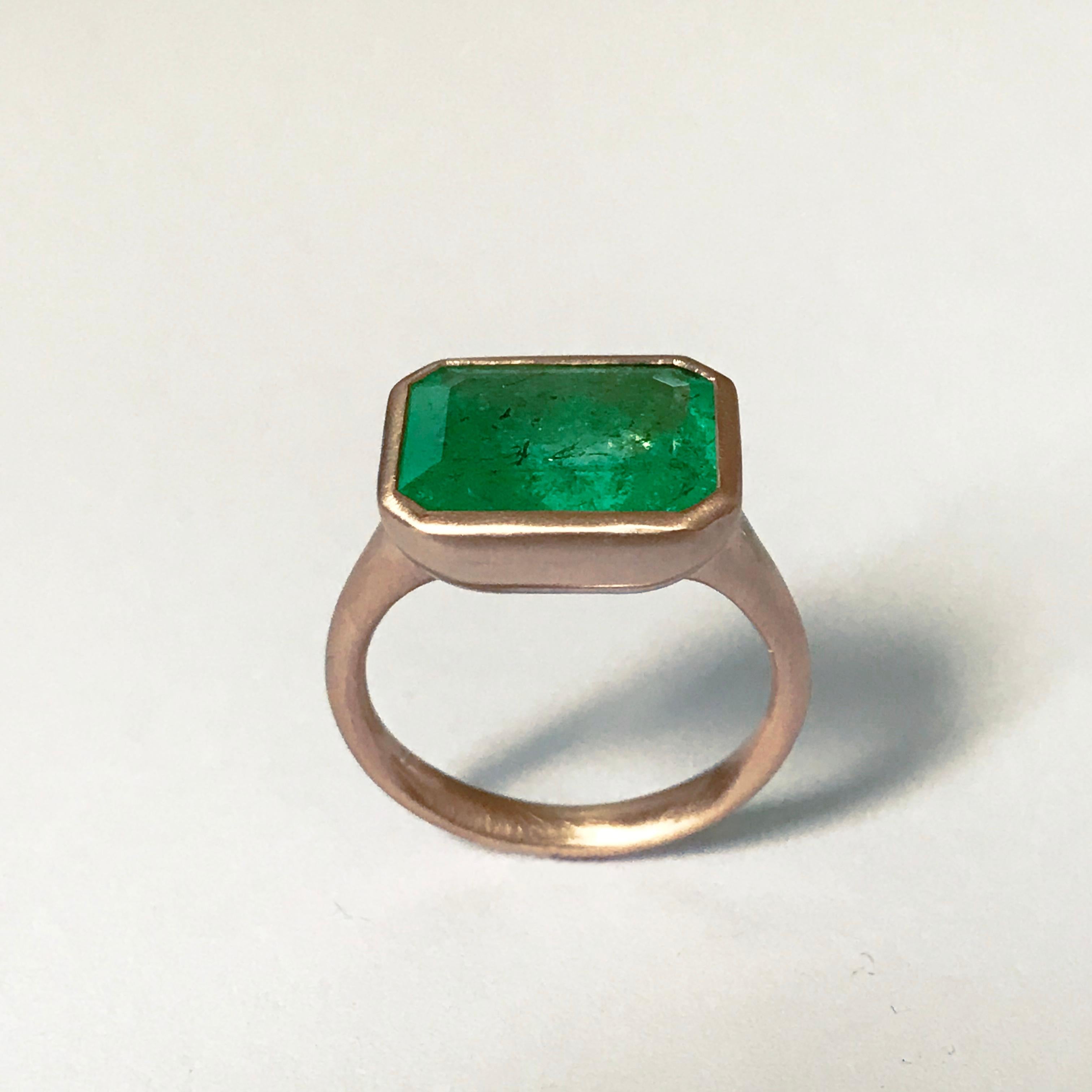 Dalben Design 5.25 Carat Emerald Rose Gold Ring 3