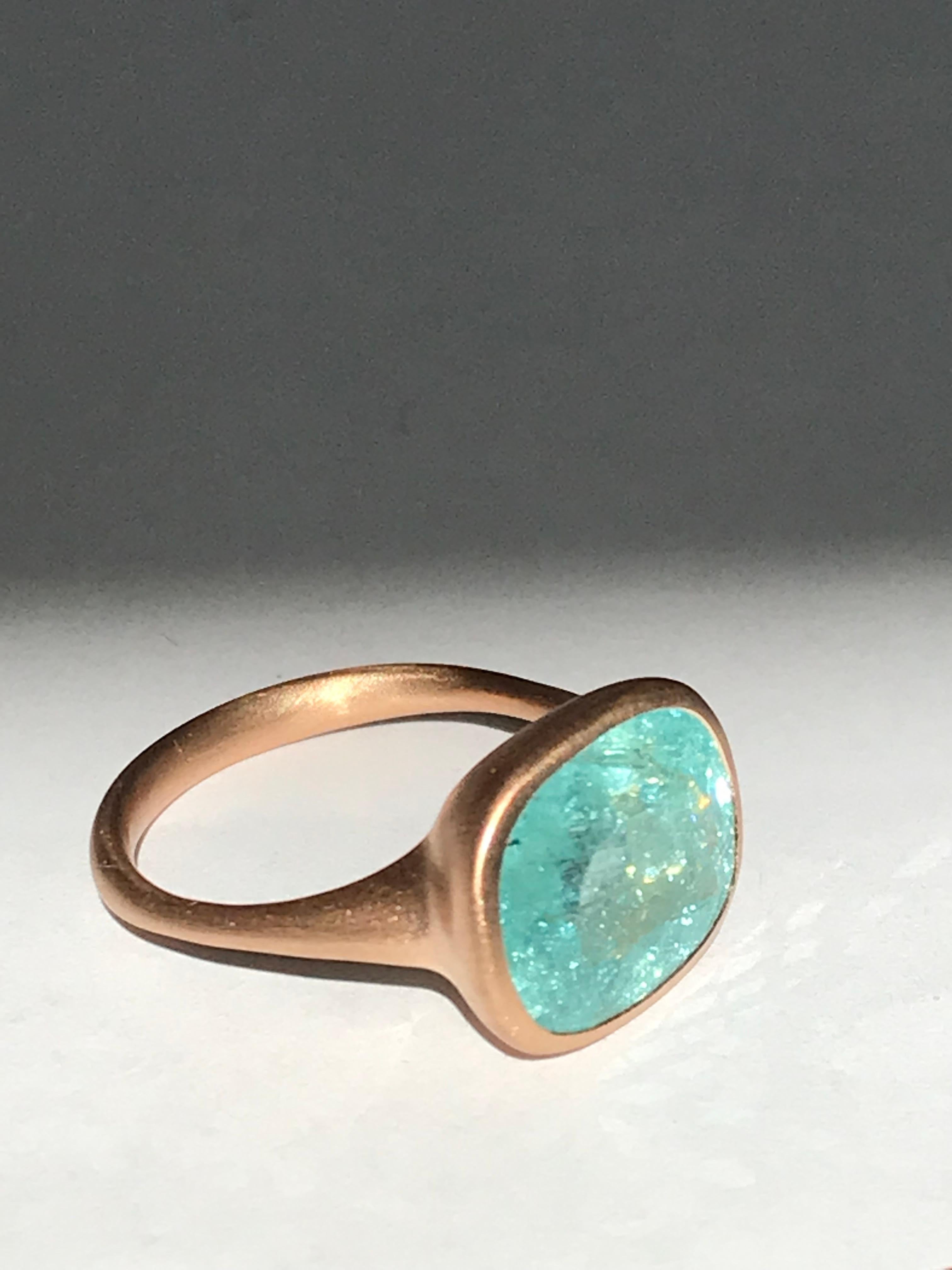 Dalben Design Anello in oro rosa con tormalina Paraiba certificata da 6.88 carati in vendita 5