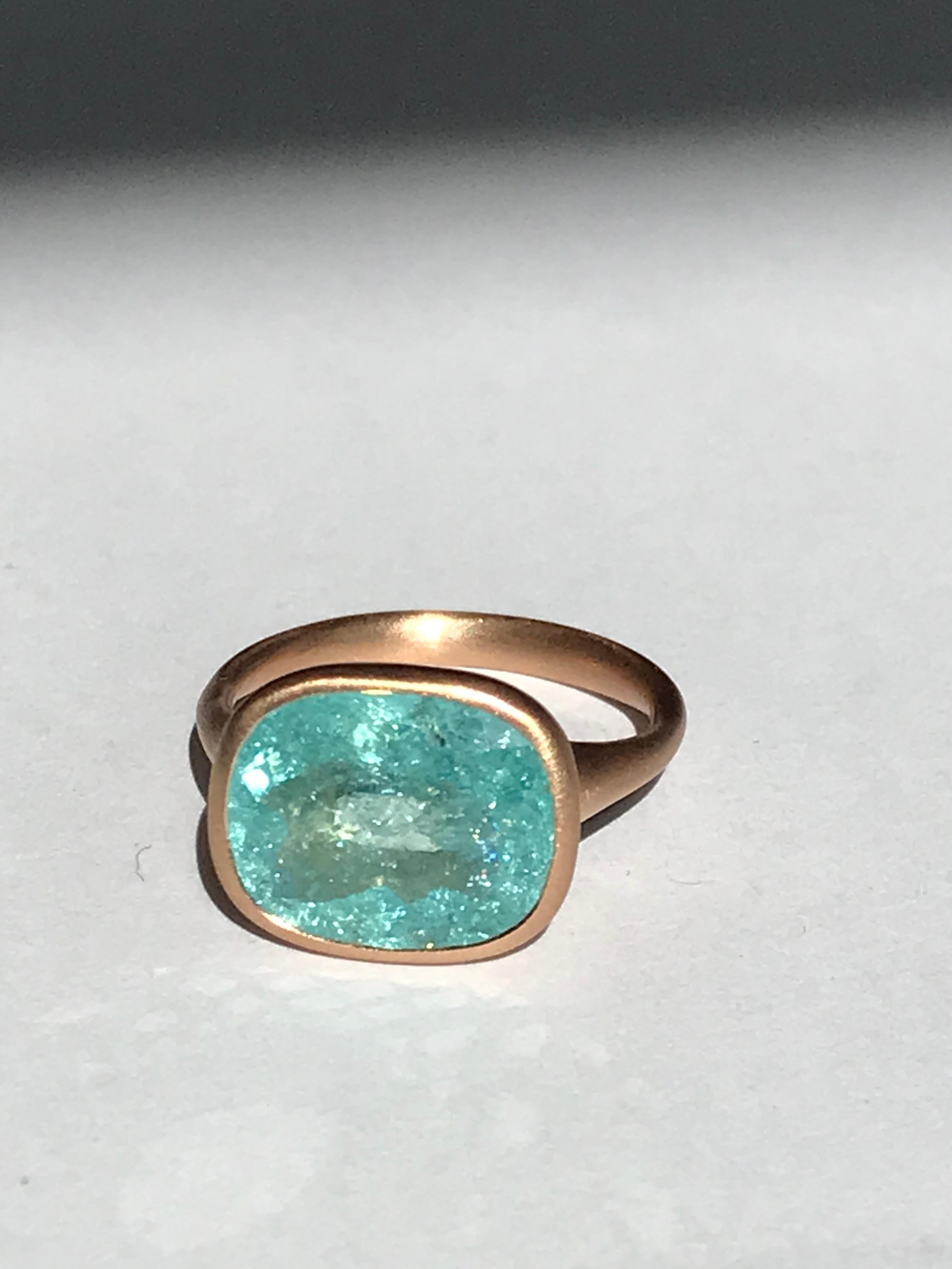 Dalben Design Anello in oro rosa con tormalina Paraiba certificata da 6.88 carati in vendita 6