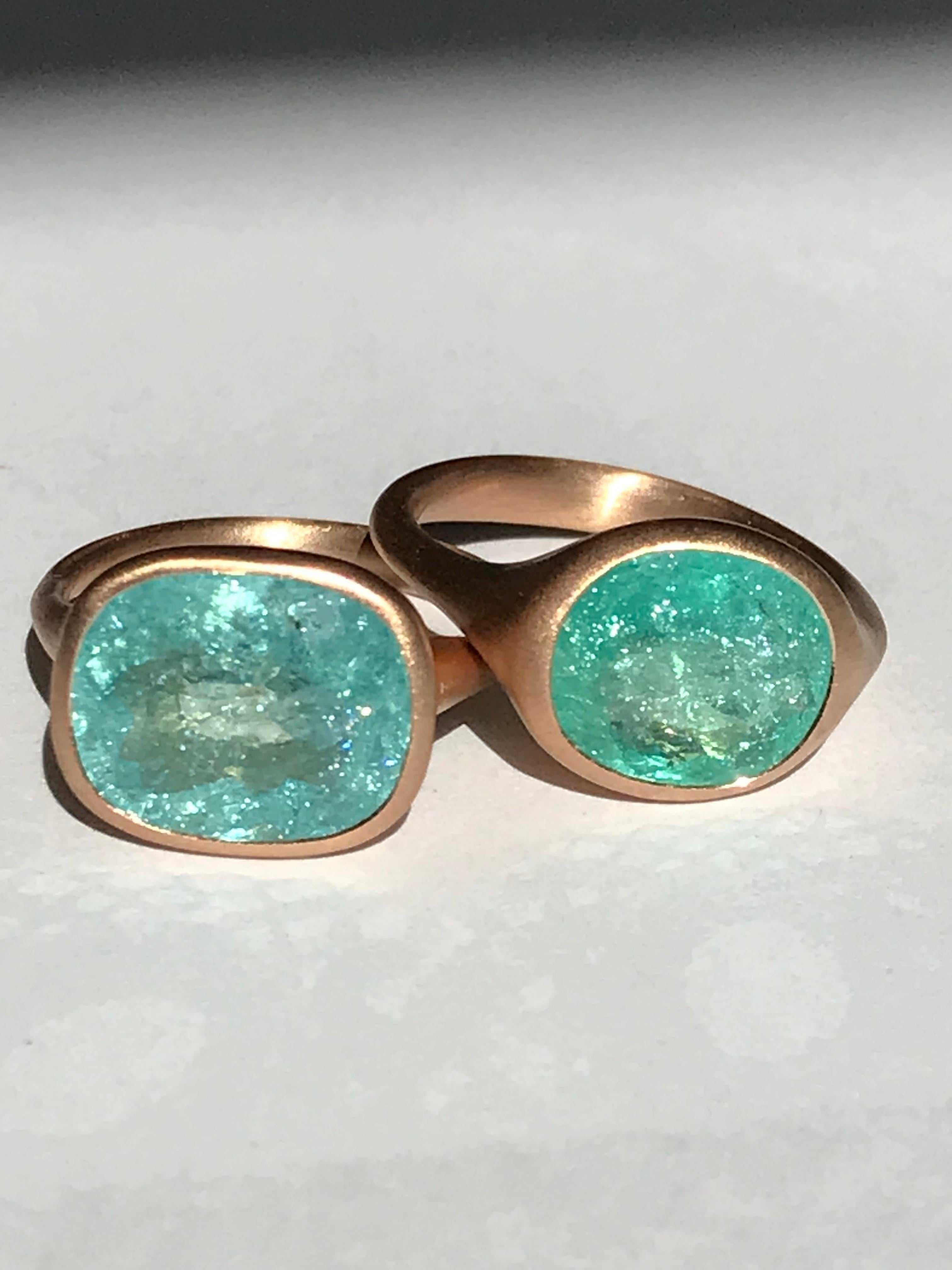 Dalben Design Anello in oro rosa con tormalina Paraiba certificata da 6.88 carati in vendita 7