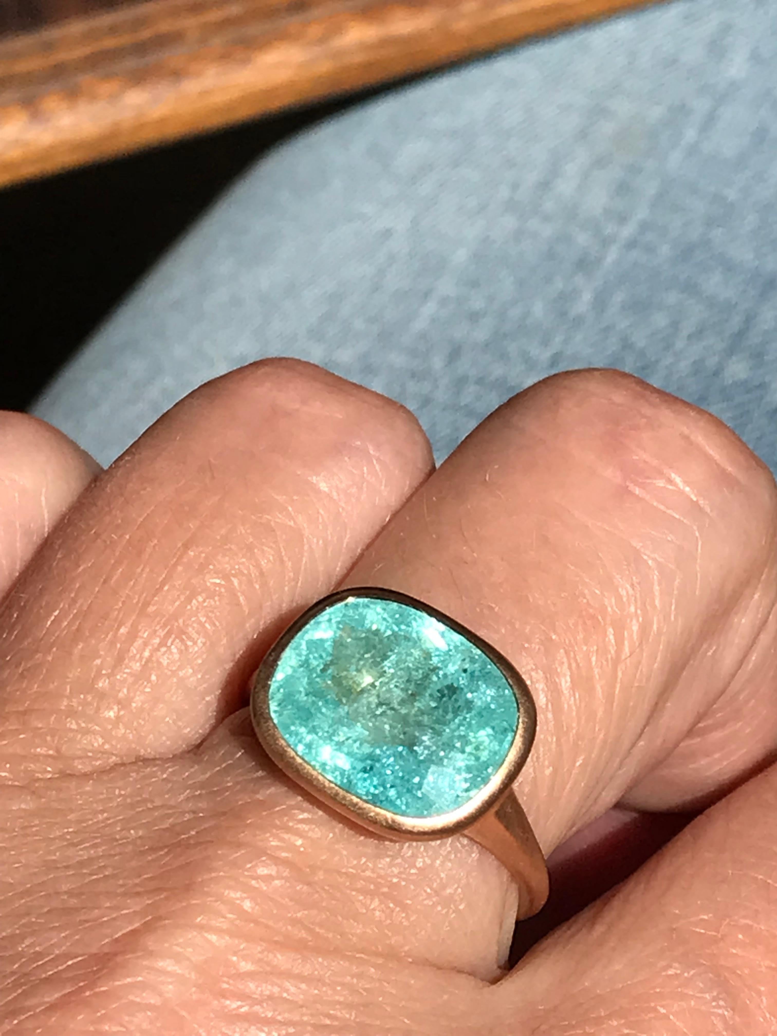 Dalben Design Anello in oro rosa con tormalina Paraiba certificata da 6.88 carati in vendita 8