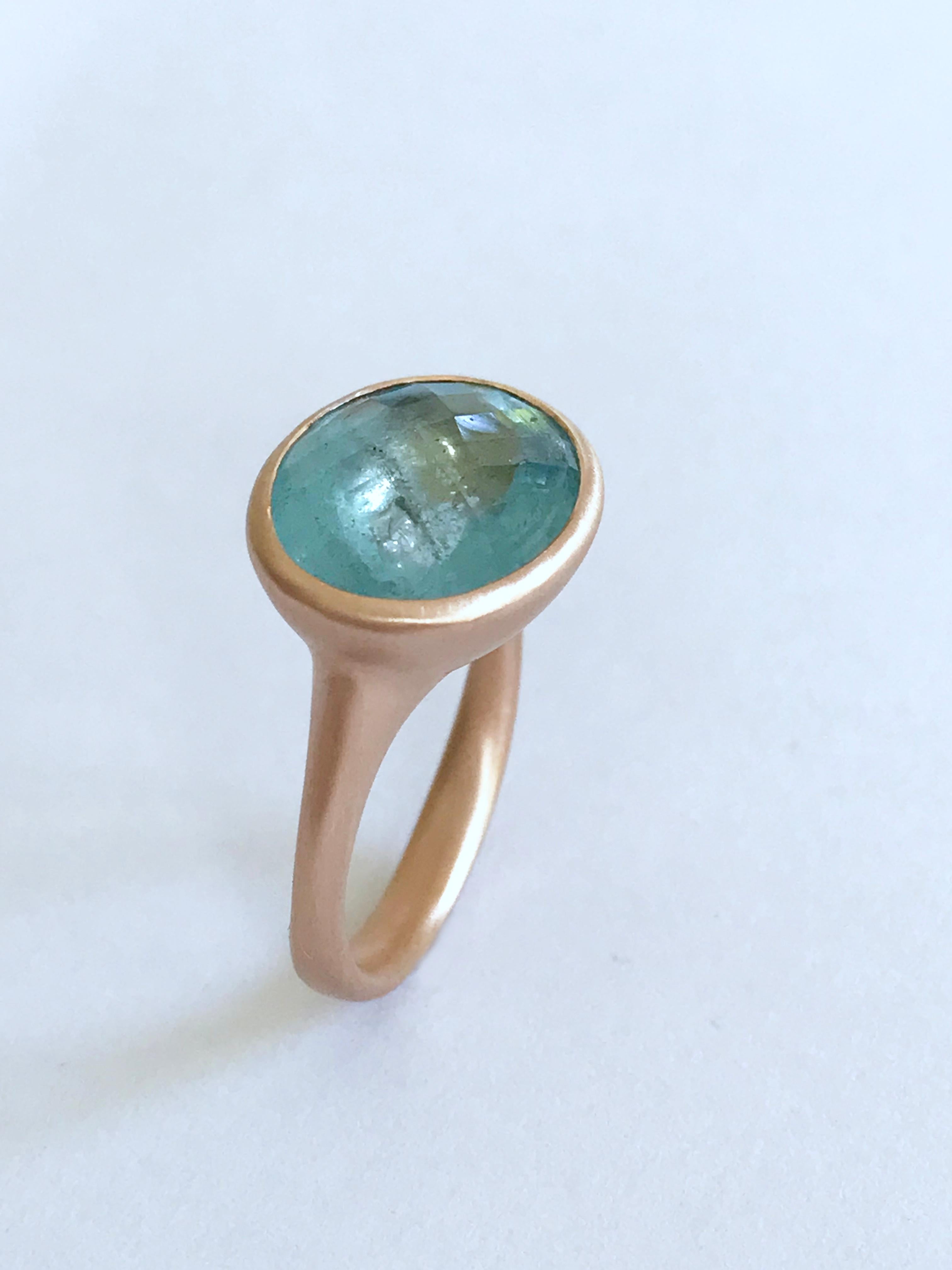 Dalben Design Aquamarine Rose Gold Ring For Sale 4
