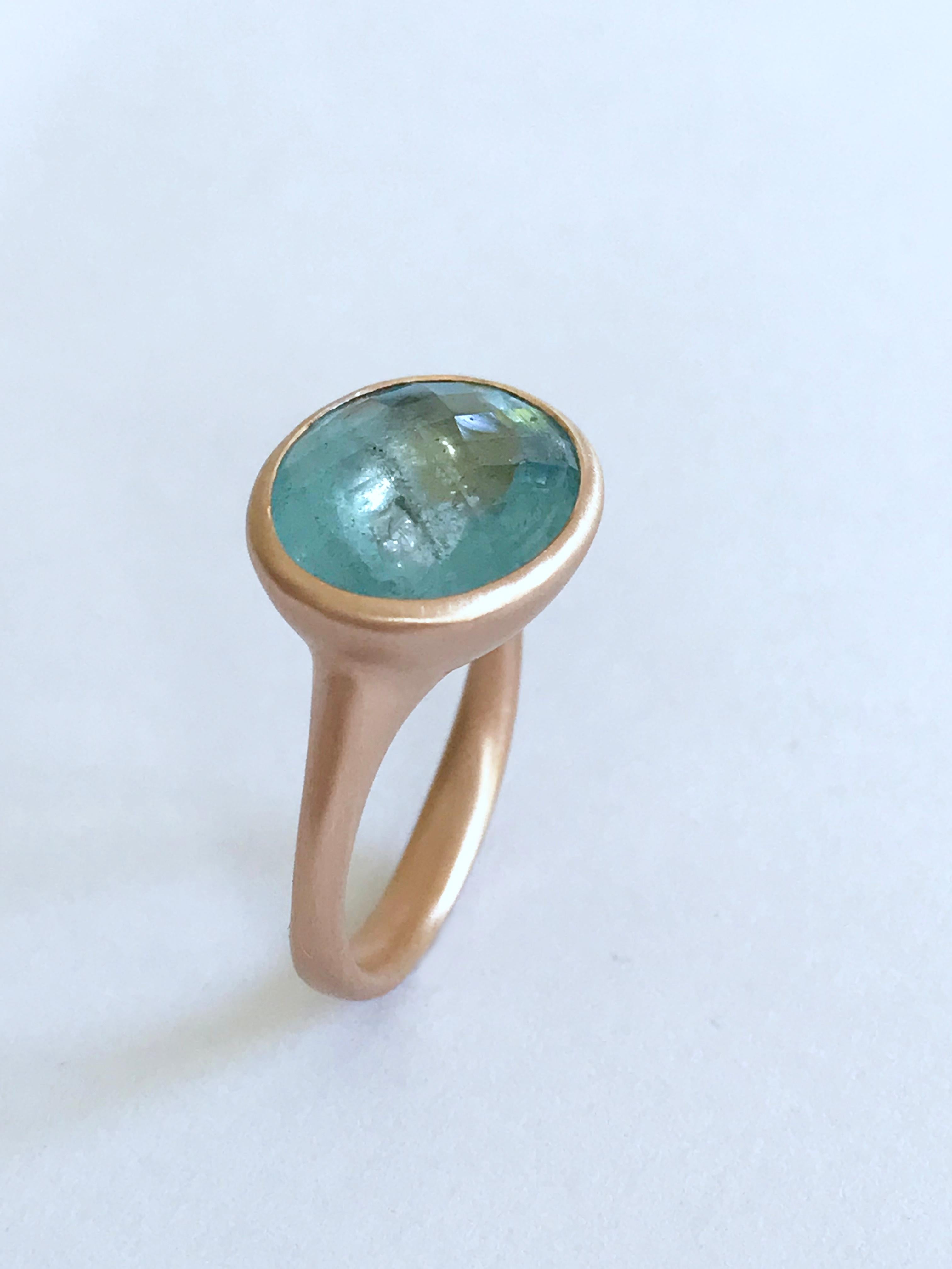 Dalben Design: Roségold-Ring mit Aquamarin im Angebot 4