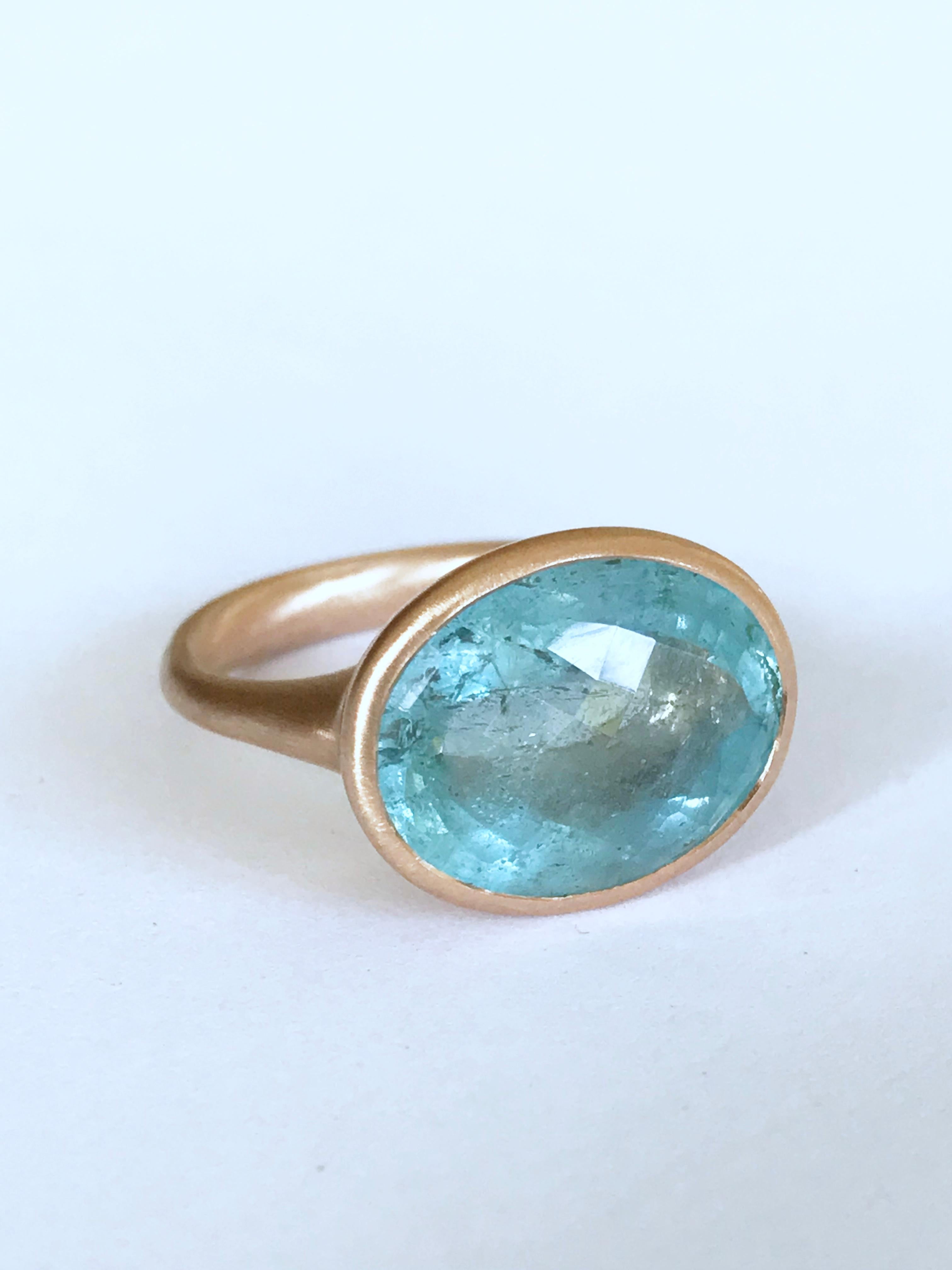 Dalben Design Aquamarine Rose Gold Ring For Sale 5