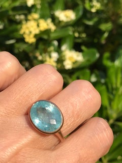 Dalben Design Aquamarine Rose Gold Ring