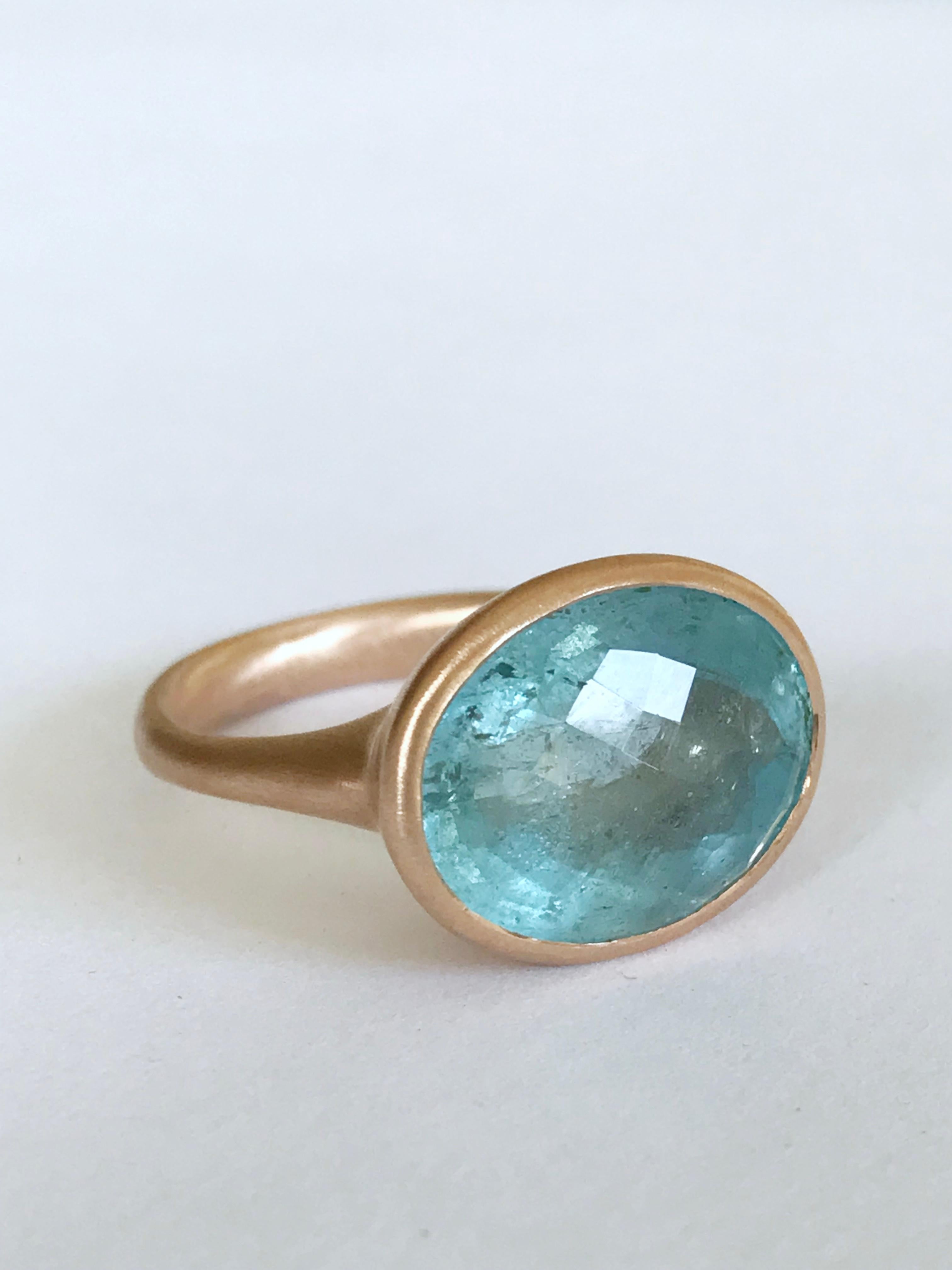 Women's Dalben Design Aquamarine Rose Gold Ring For Sale