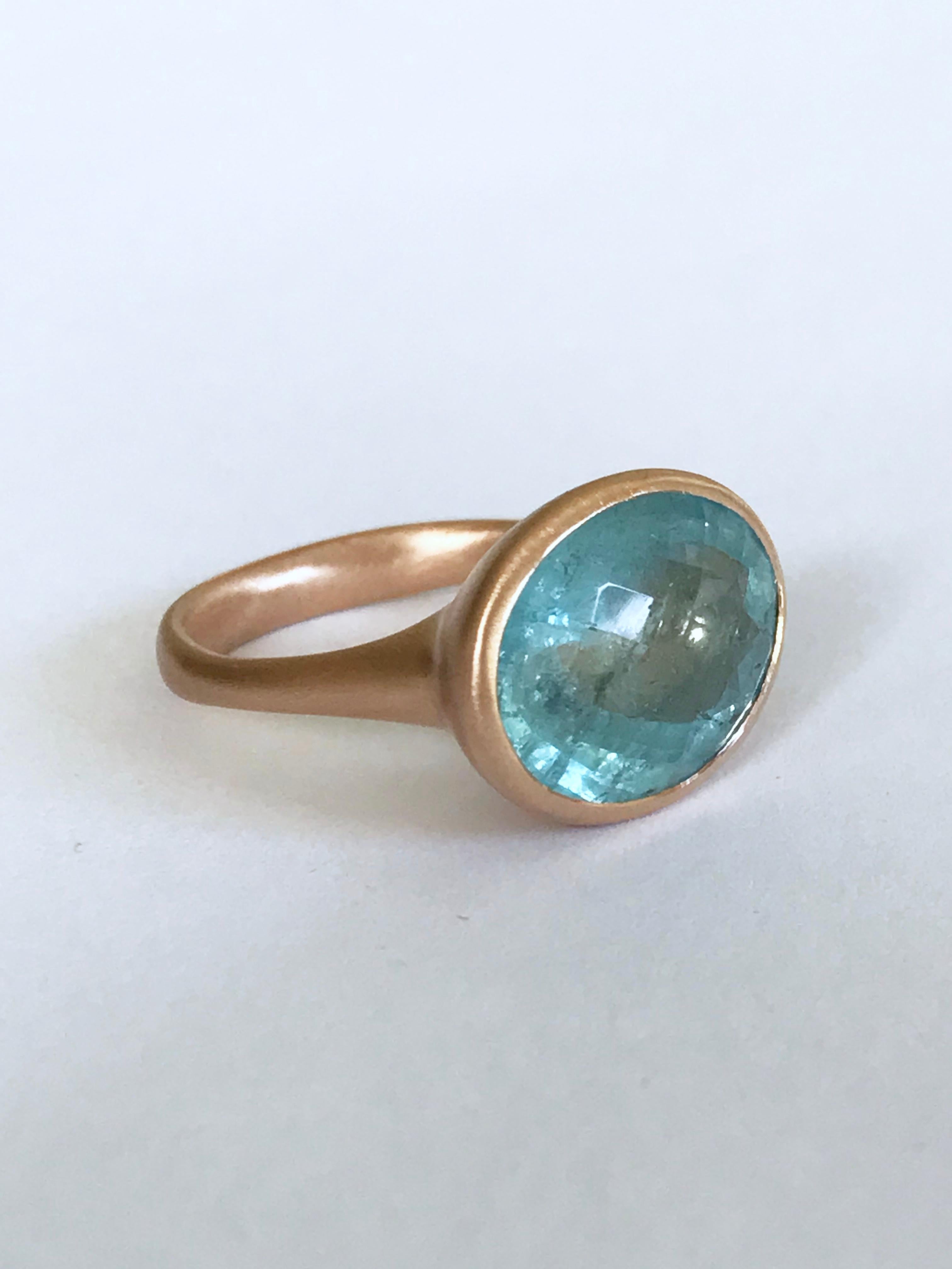 Dalben Design Aquamarine Rose Gold Ring For Sale 3