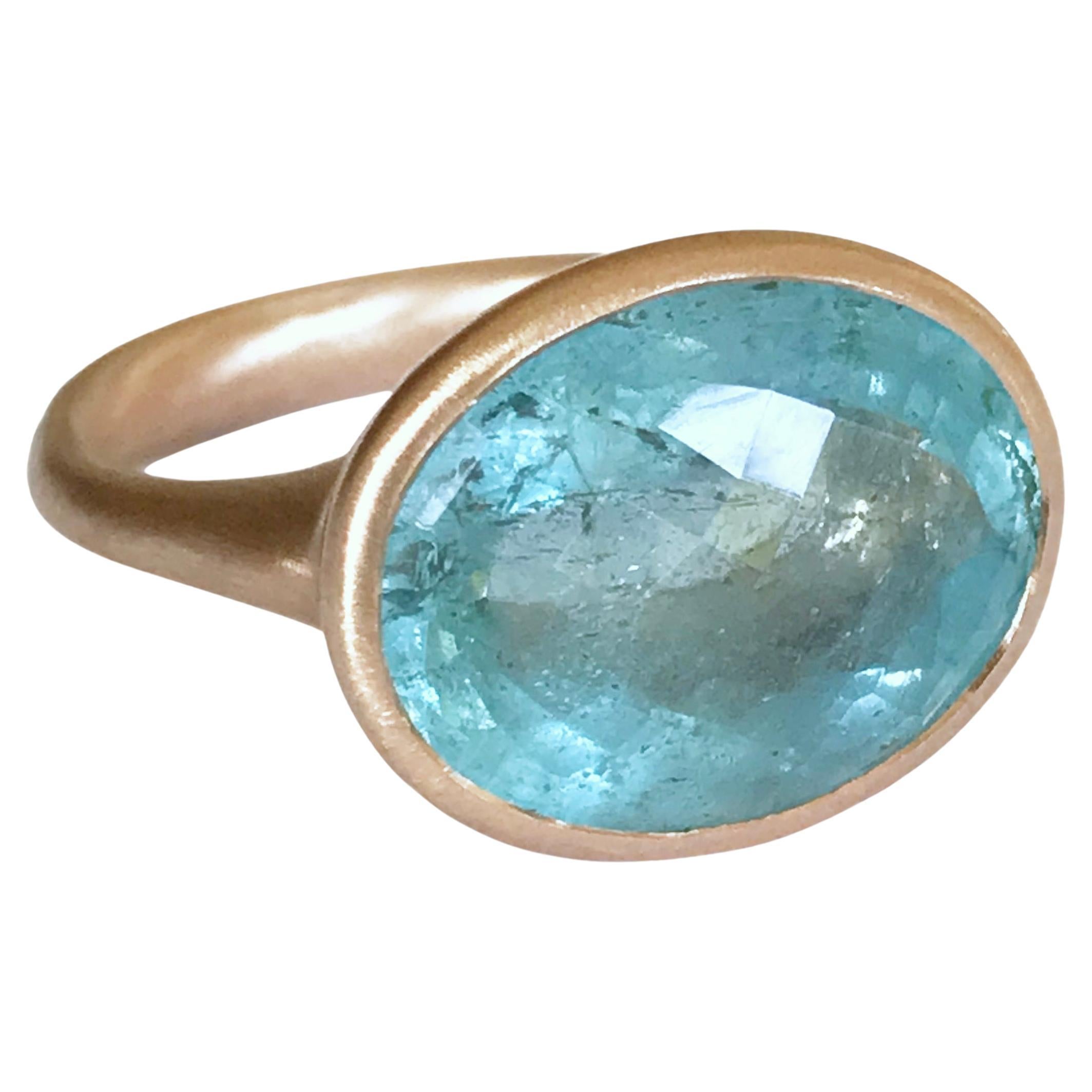 Dalben Design Aquamarine Rose Gold Ring For Sale