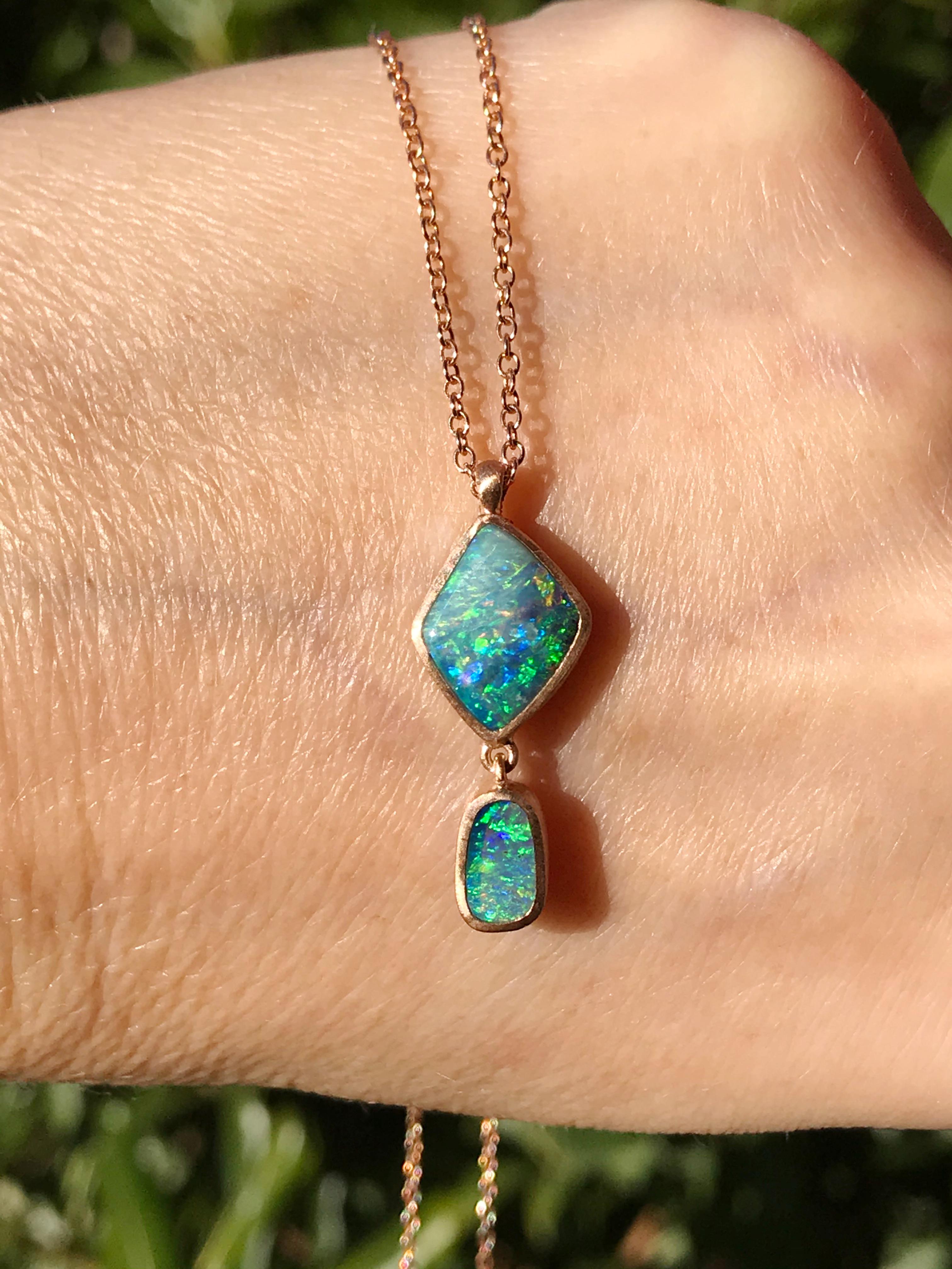 australian boulder opal necklace