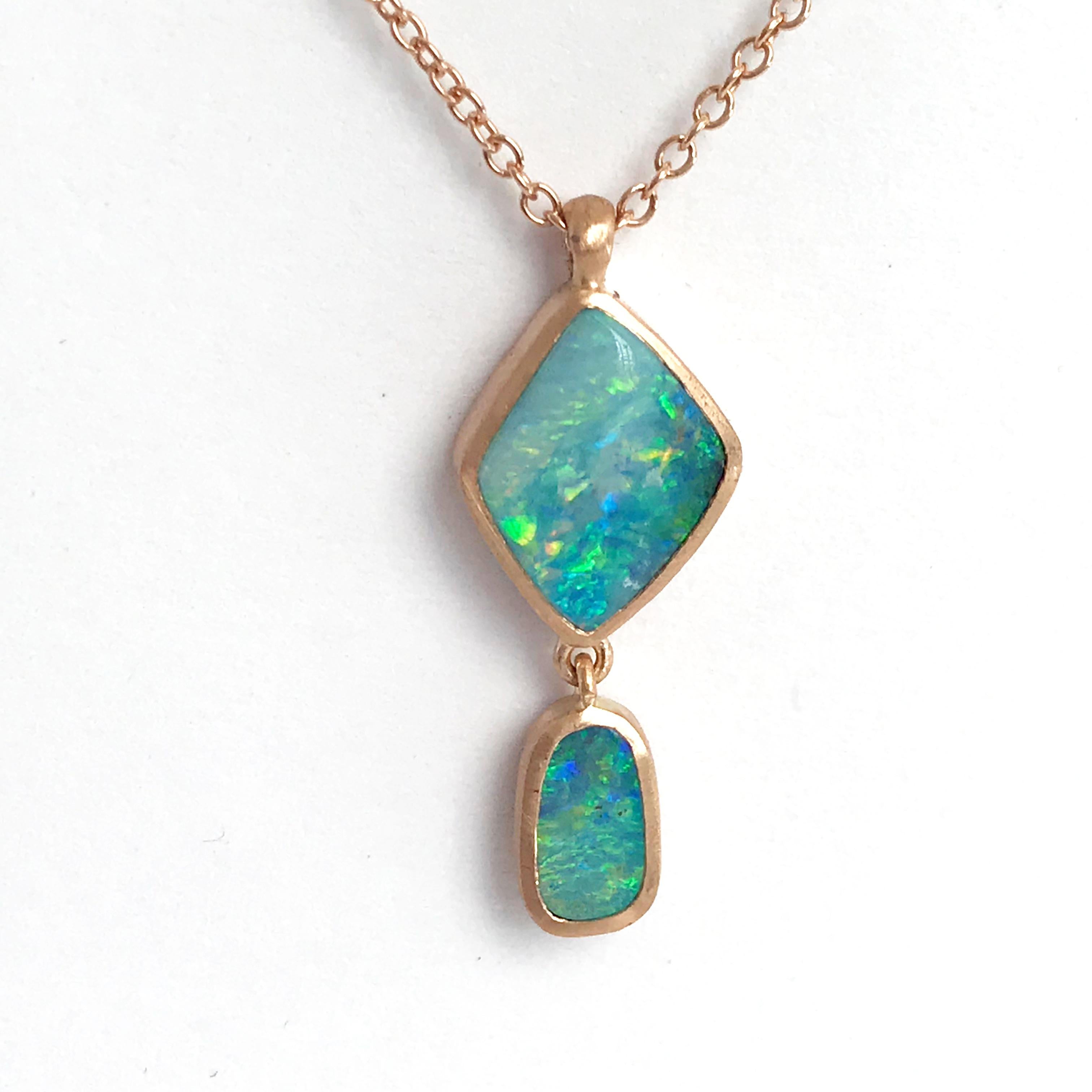opal gold necklace