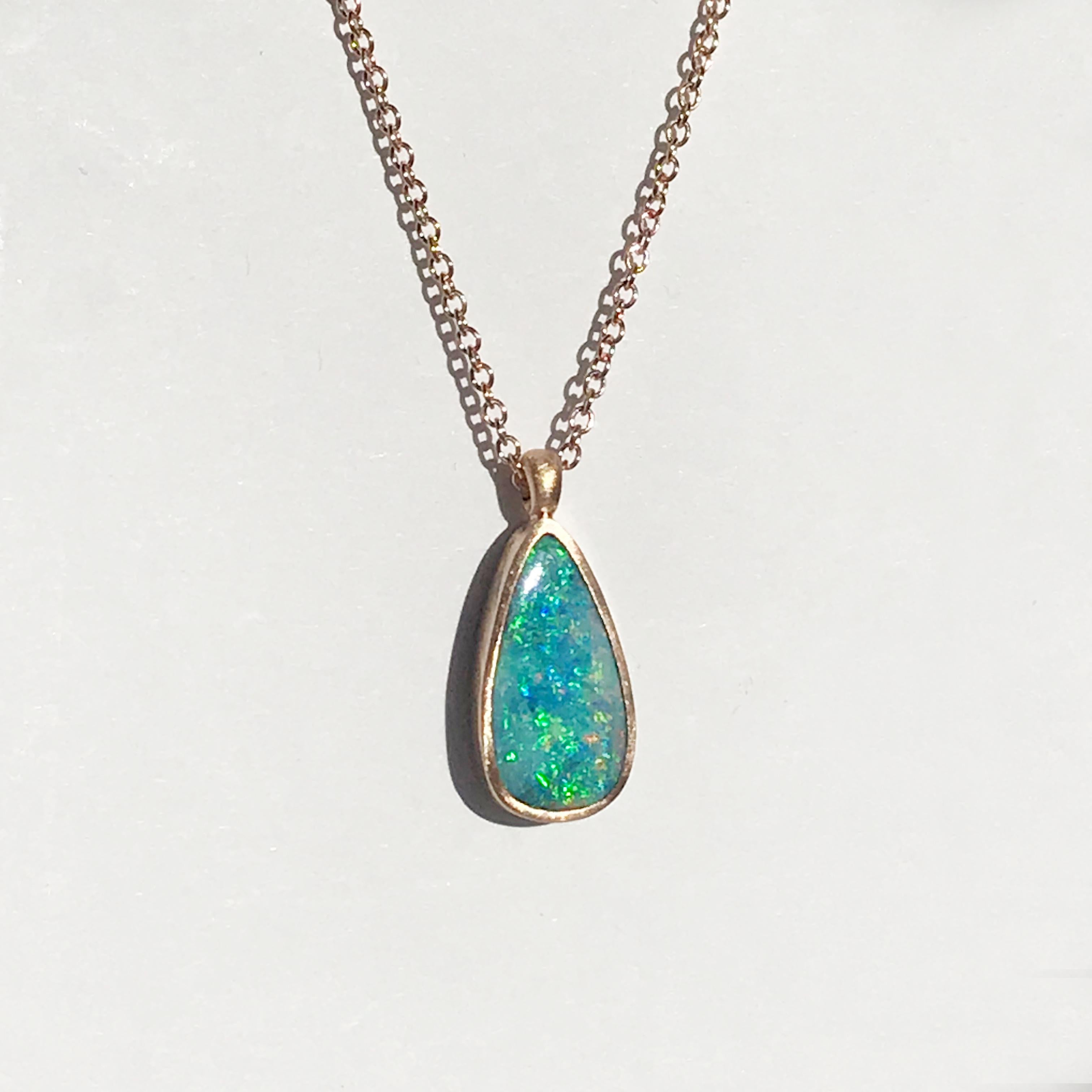 Dalben Design Australian Boulder Opal and Rose Gold Necklace 2