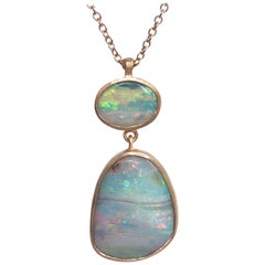 Dalben Design Australian Boulder Opal and Rose Gold Necklace