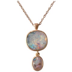 Dalben Design Halskette aus australischem Boulder-Opal und Roségold