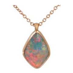 Dalben Design Australian Boulder Opal and Rose Gold Necklace