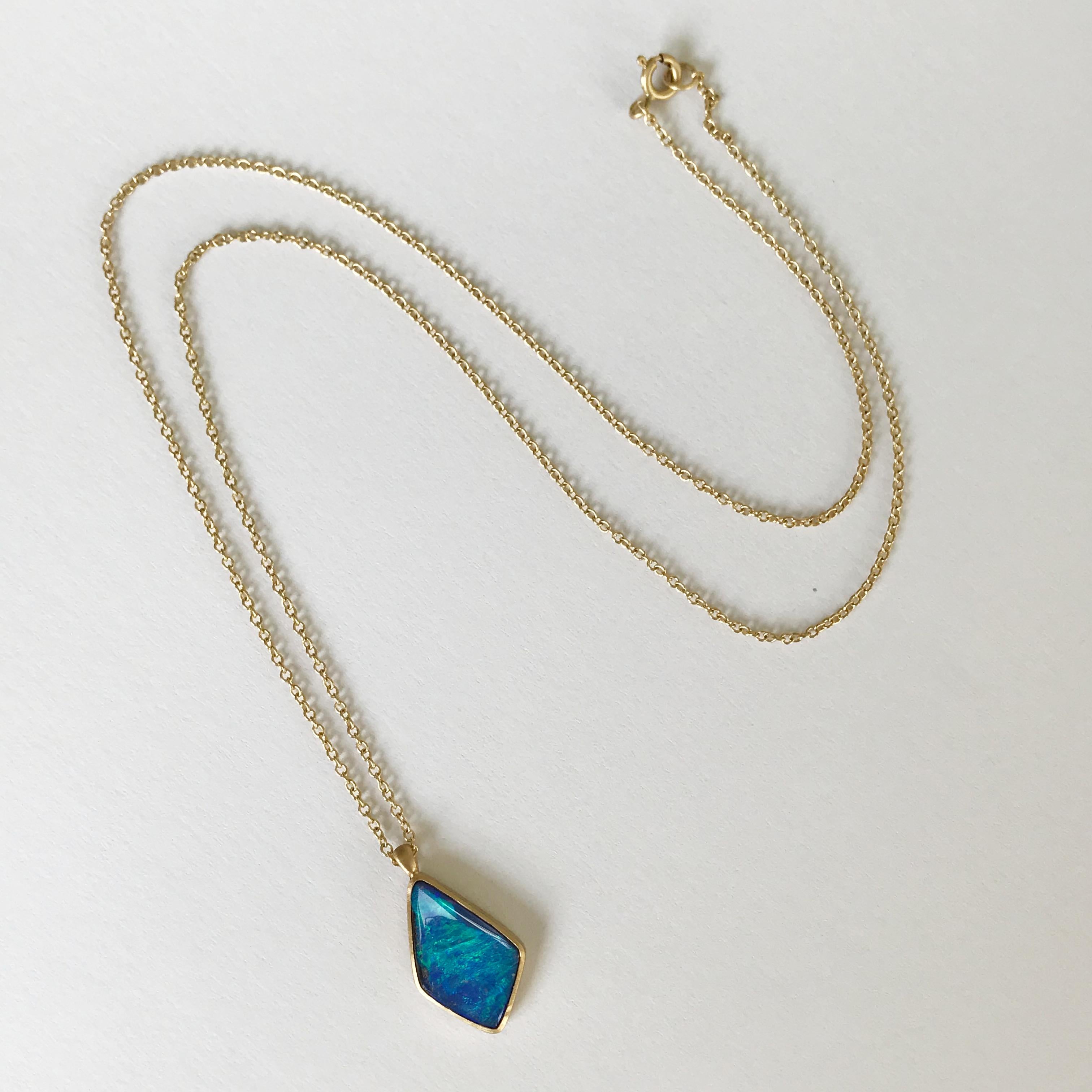 Dalben Design Australian Boulder Opal Yellow Gold Necklace In New Condition For Sale In Como, IT