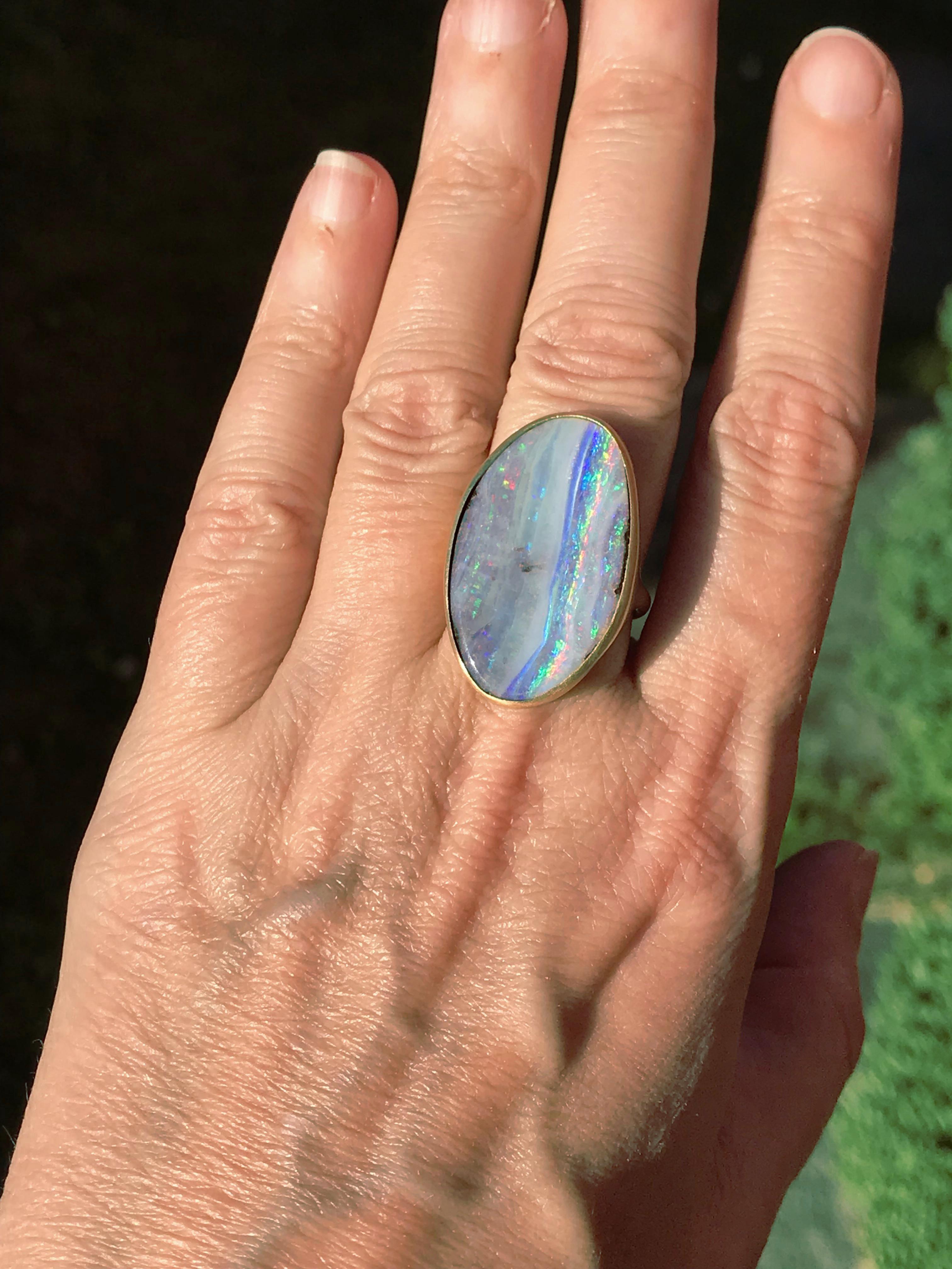 boulder opal rings for sale