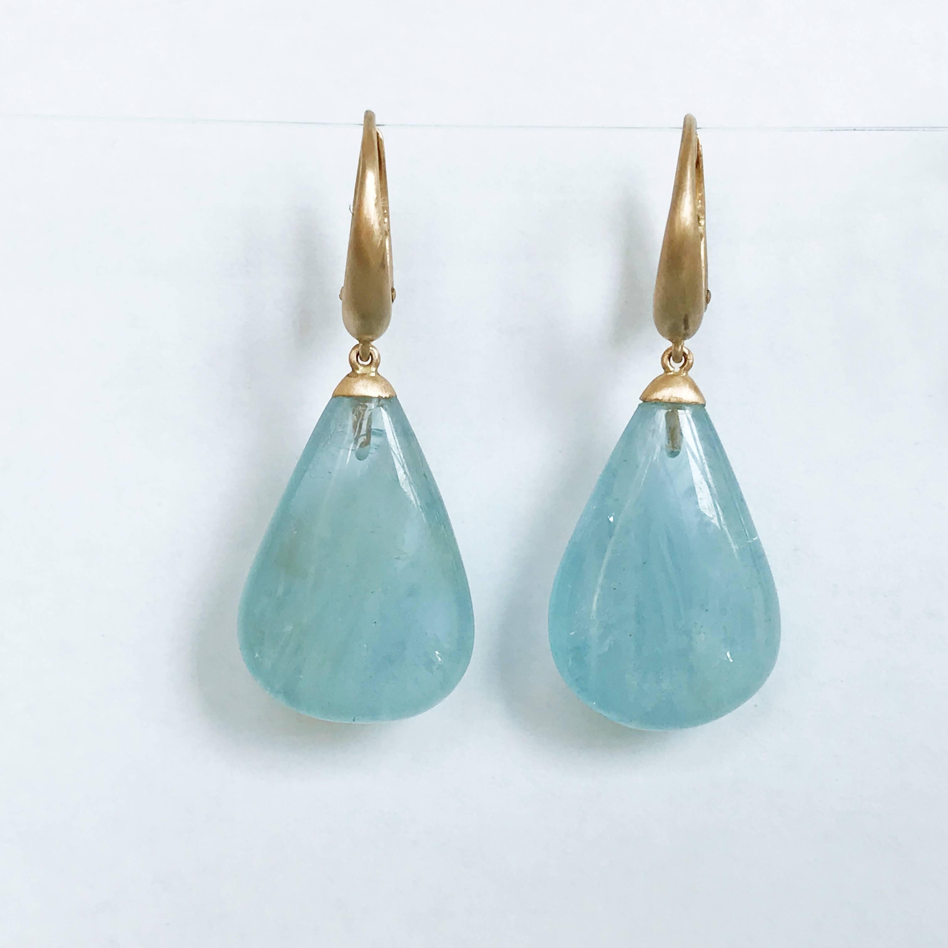 Women's Dalben Design Drop Aquamarine Rose Gold Dangle Earring