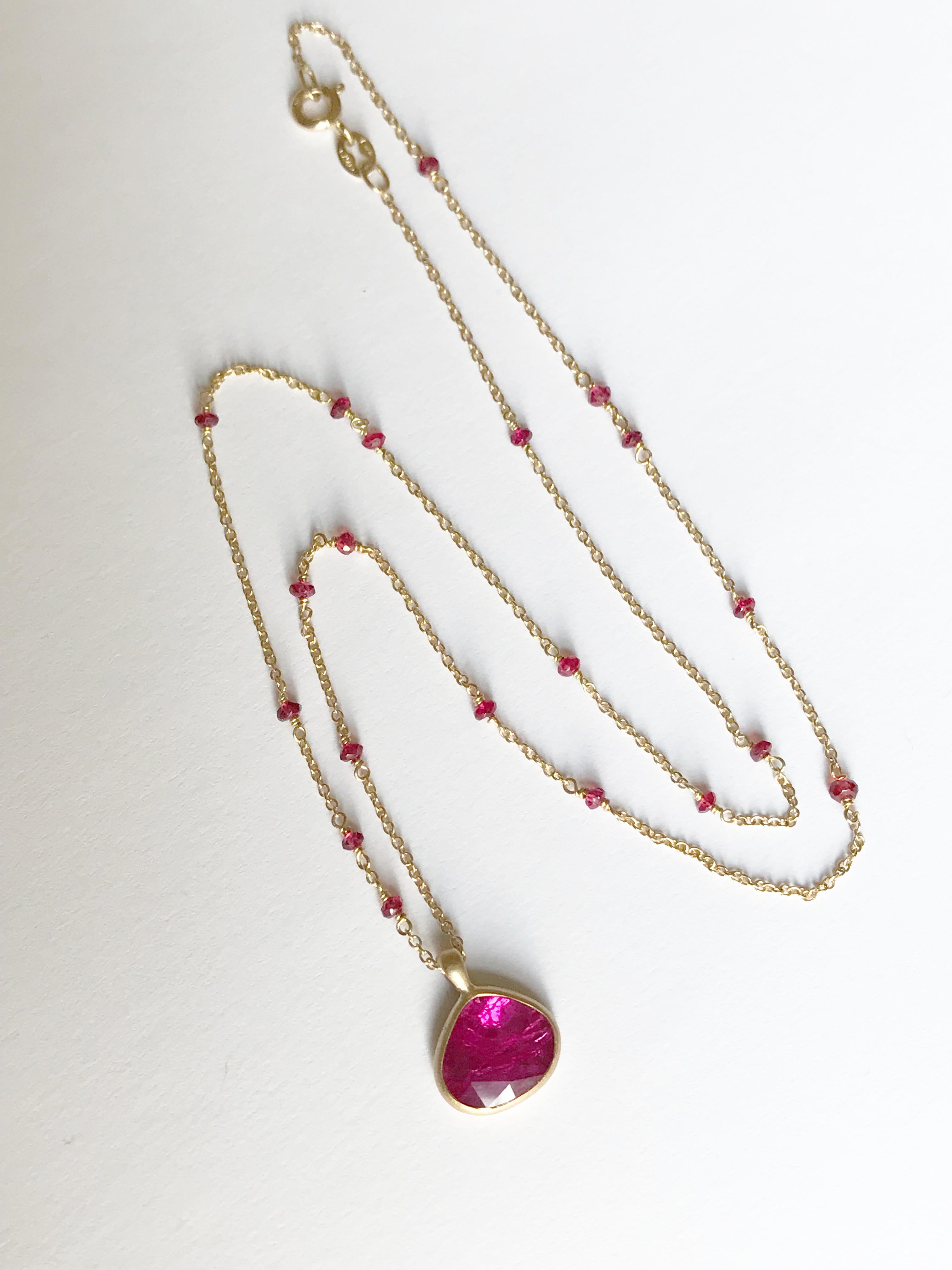 ruby drop gold necklace designs
