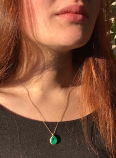 Collier Dalben en or jaune et émeraude de Colombie