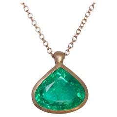 Dalben Design Emerald Rose Gold Necklace