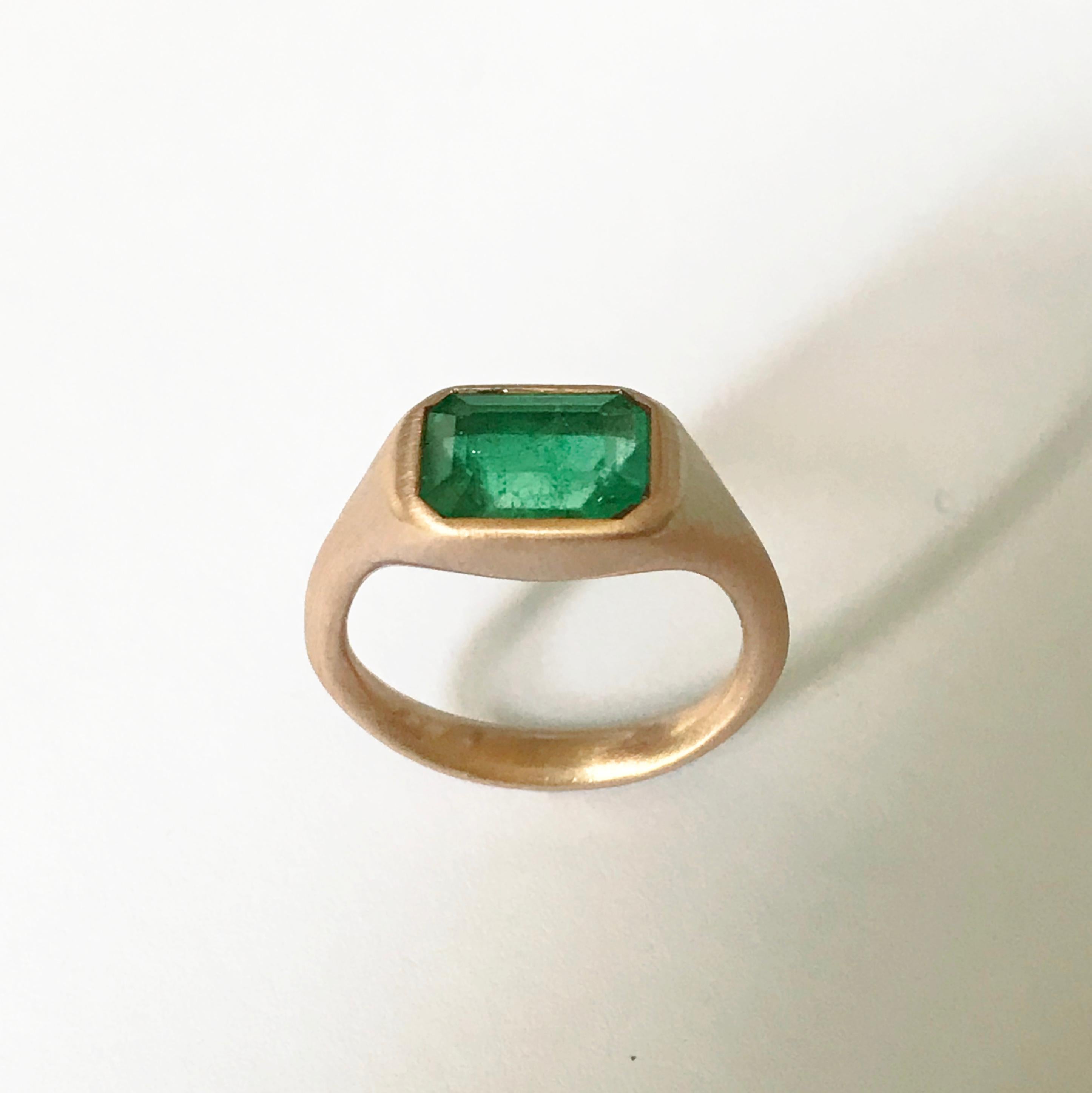 Dalben Design Emerald Rose Gold Ring 4