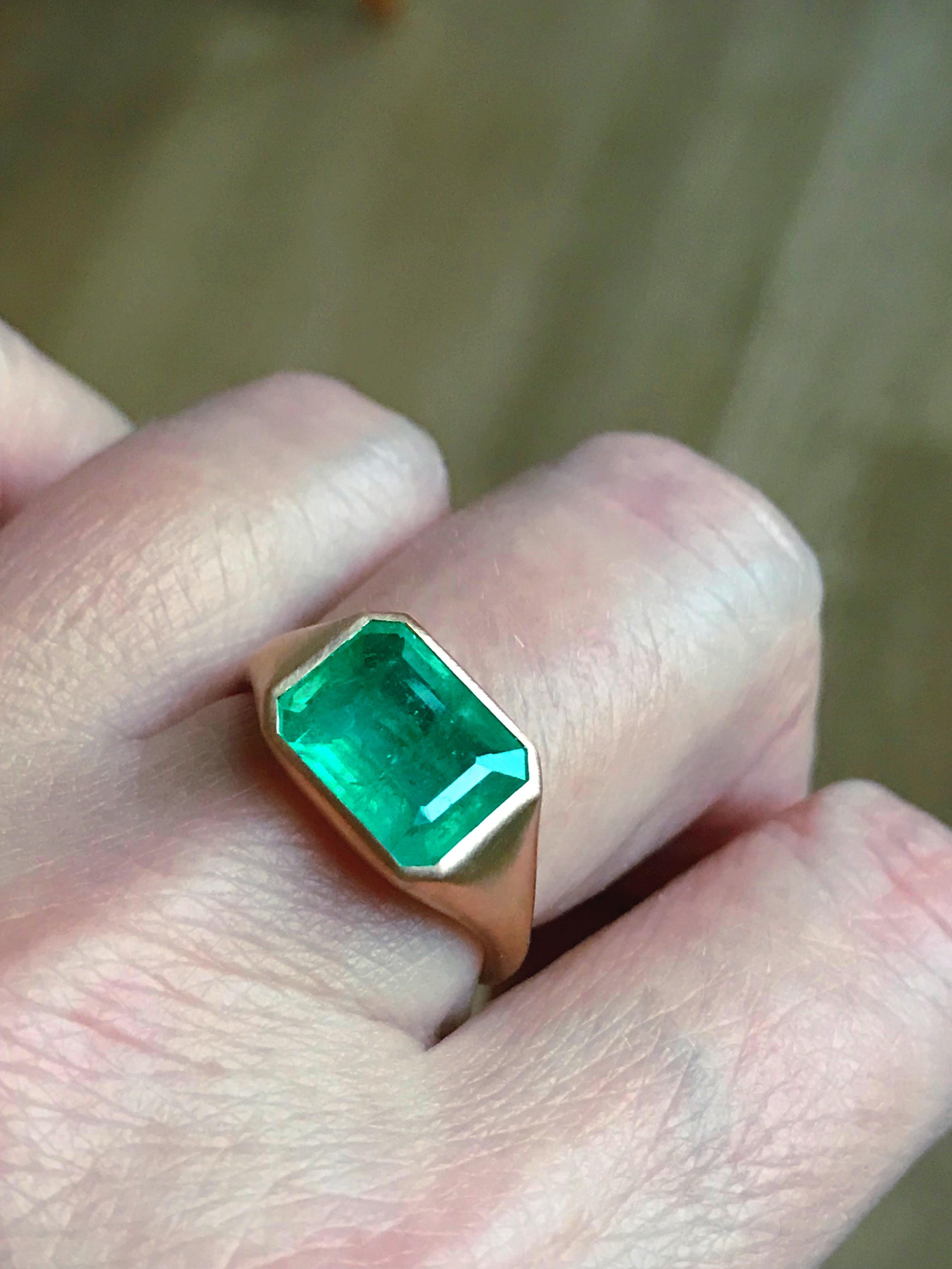 Dalben Design Emerald Rose Gold Ring 3