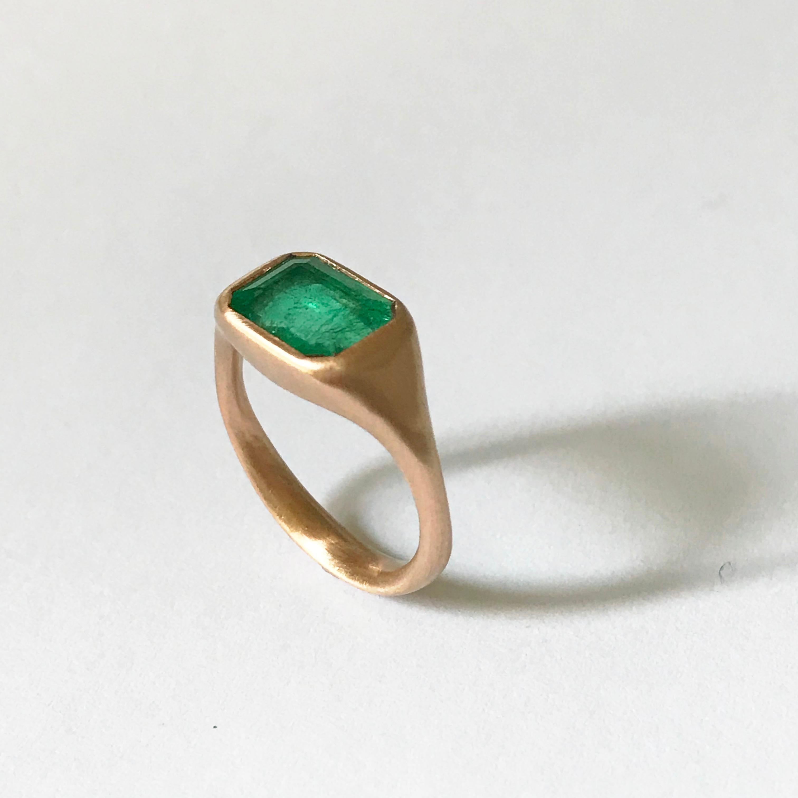 Dalben Design Emerald Rose Gold Ring 5