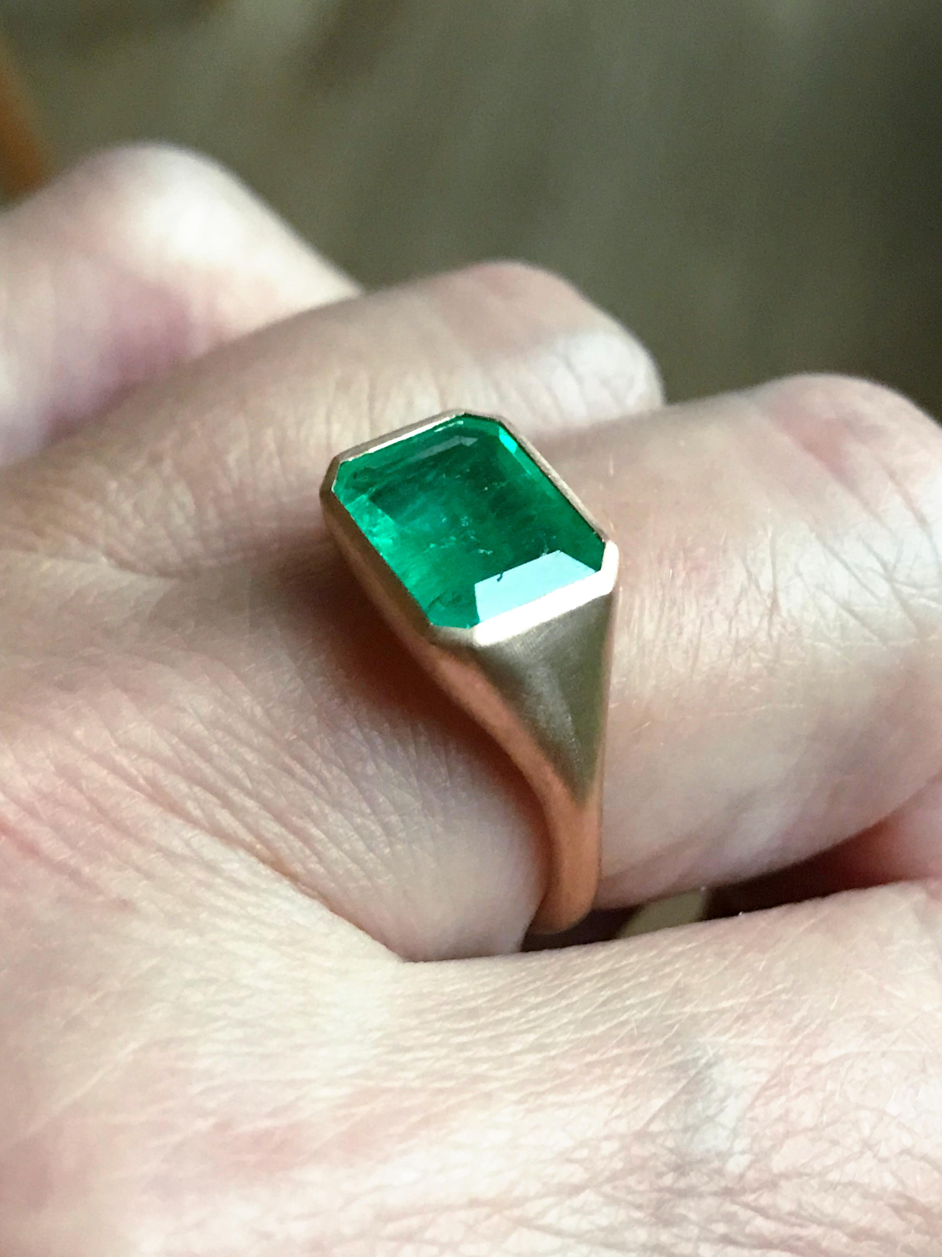 Dalben Design Emerald Rose Gold Ring 4