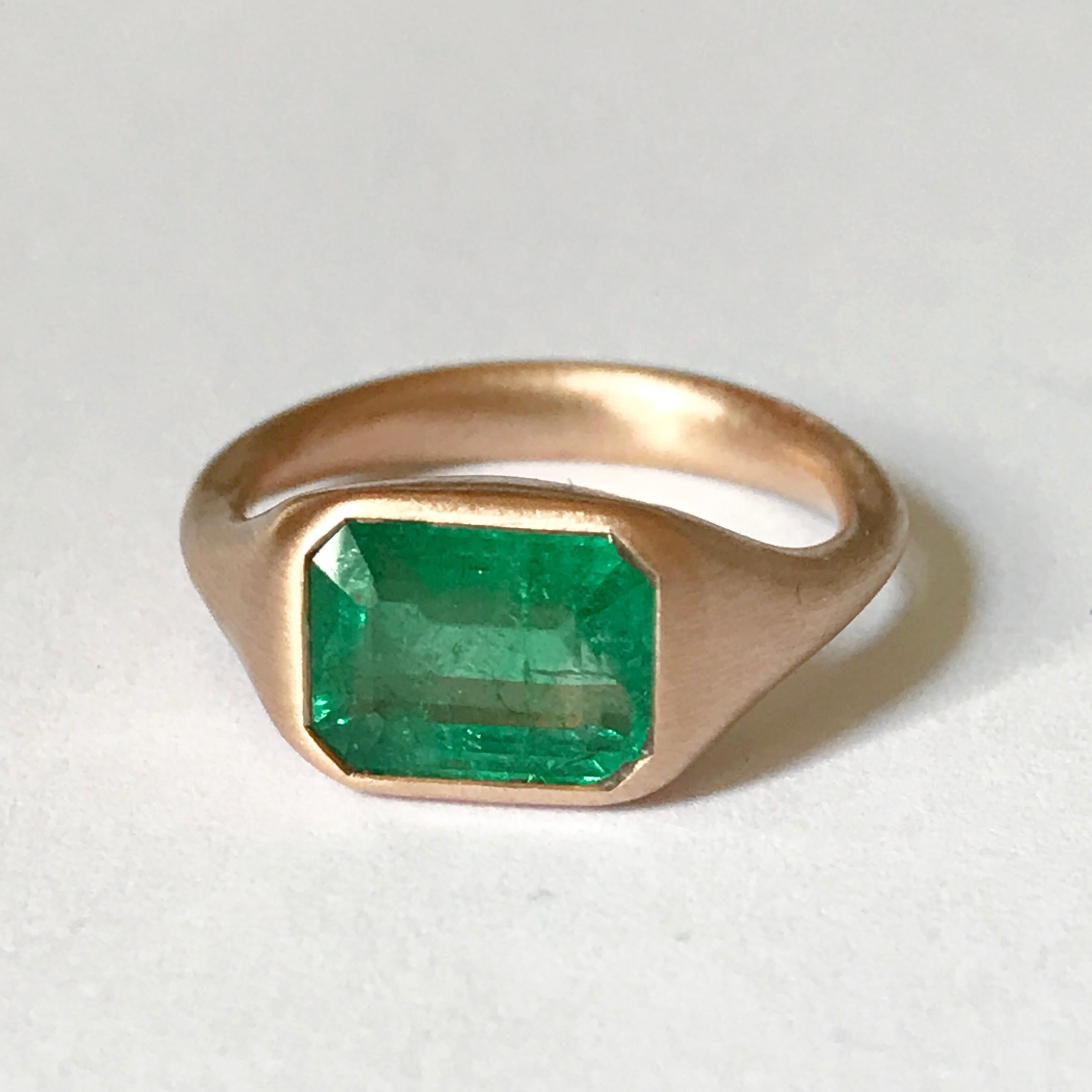 Dalben Design Emerald Rose Gold Ring 6