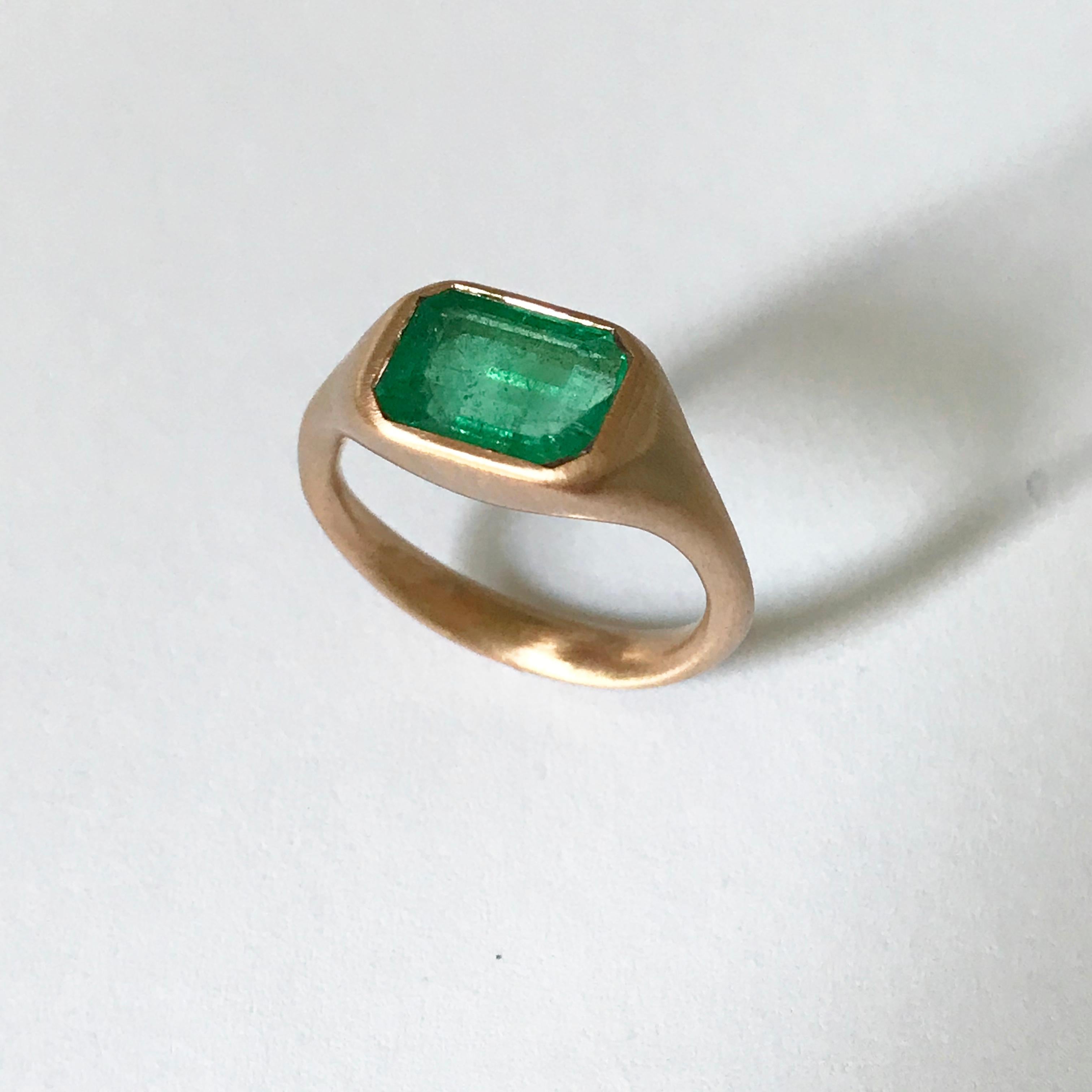 Dalben Design Emerald Rose Gold Ring 7