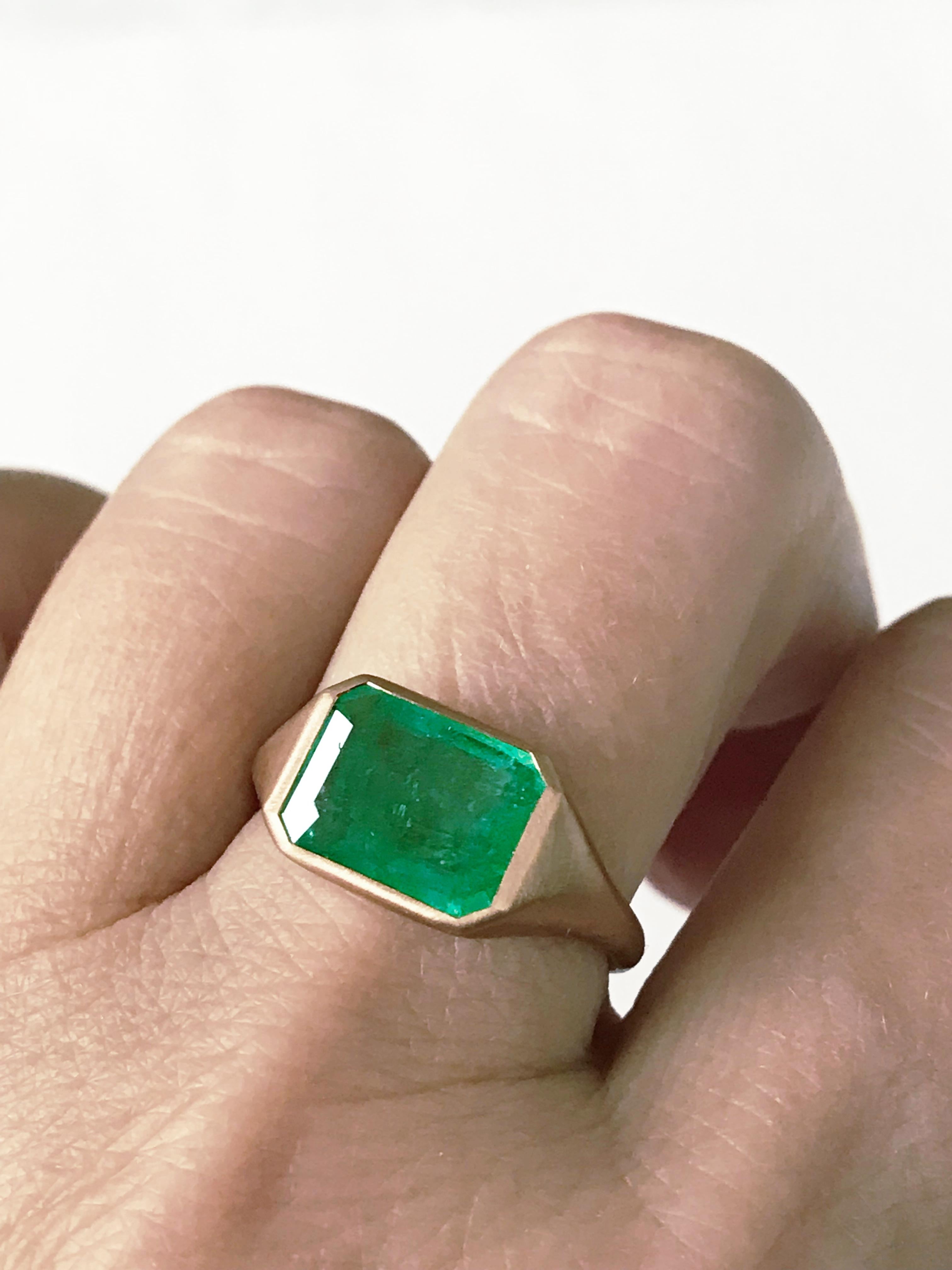 Dalben Design Emerald Rose Gold Ring 7