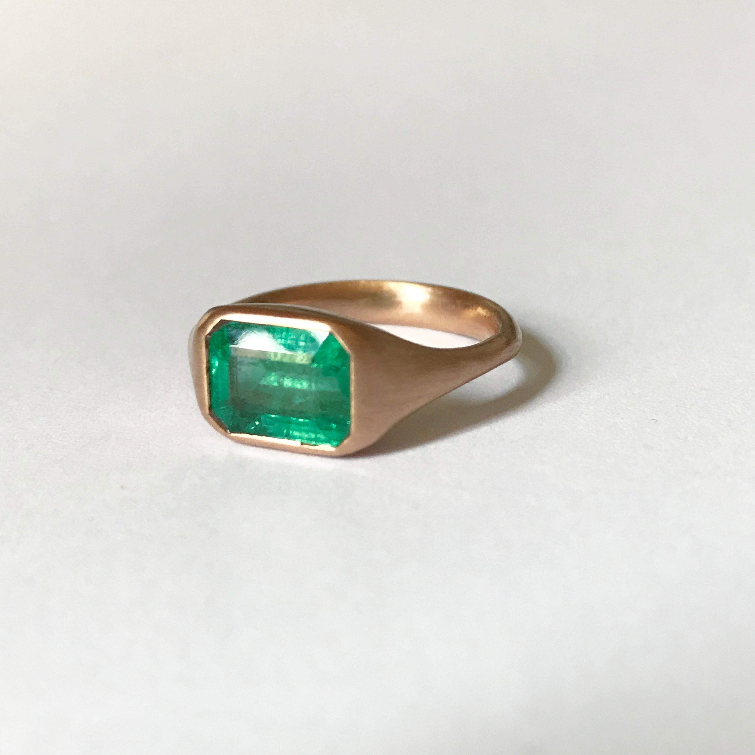 Dalben Design Emerald Rose Gold Ring 9